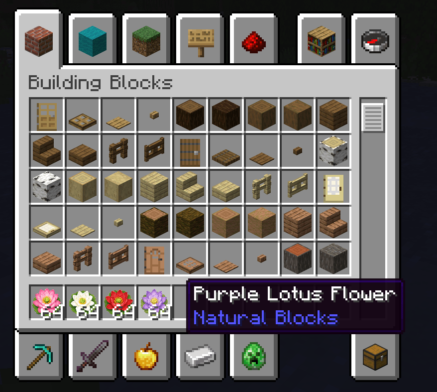 Thumbnail Custom inventory icons for all four lotus flower variants.