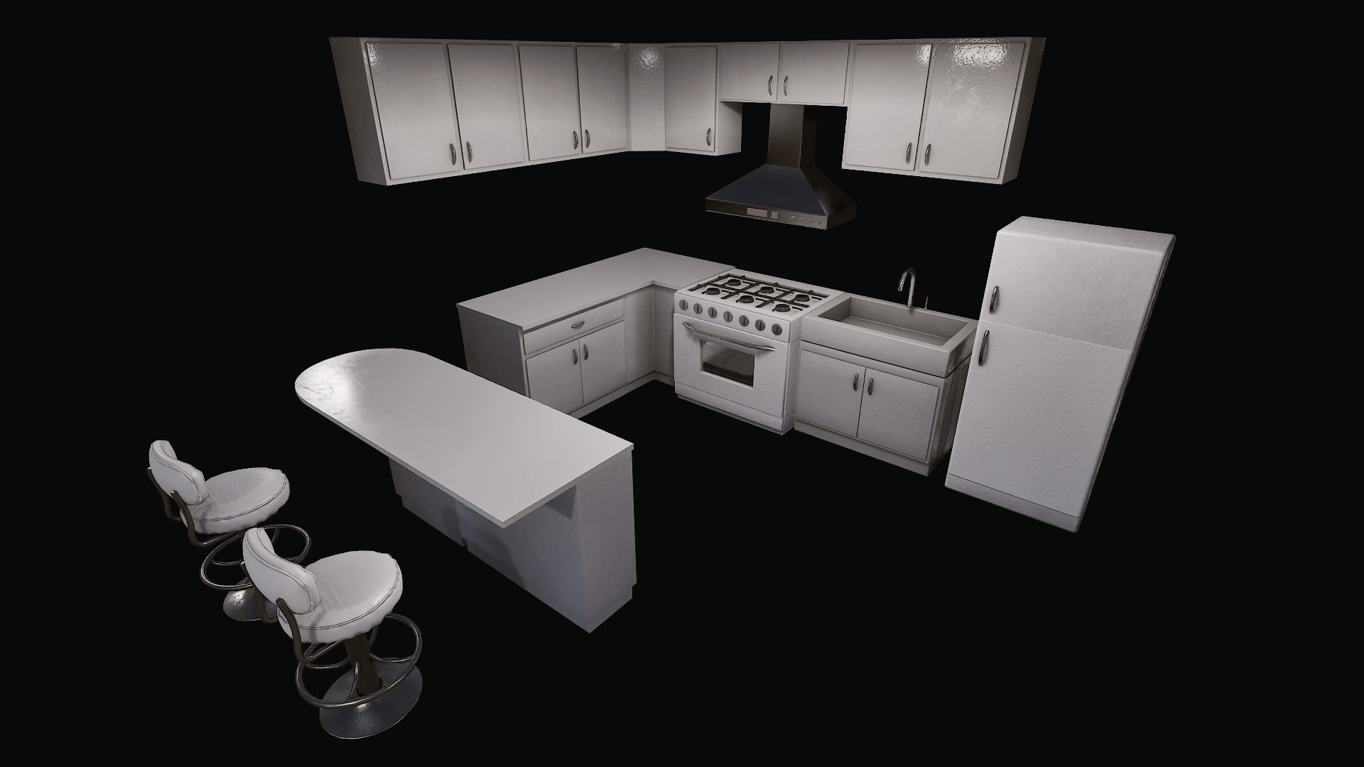 MH Mid-Century Modern Kitchen Set
