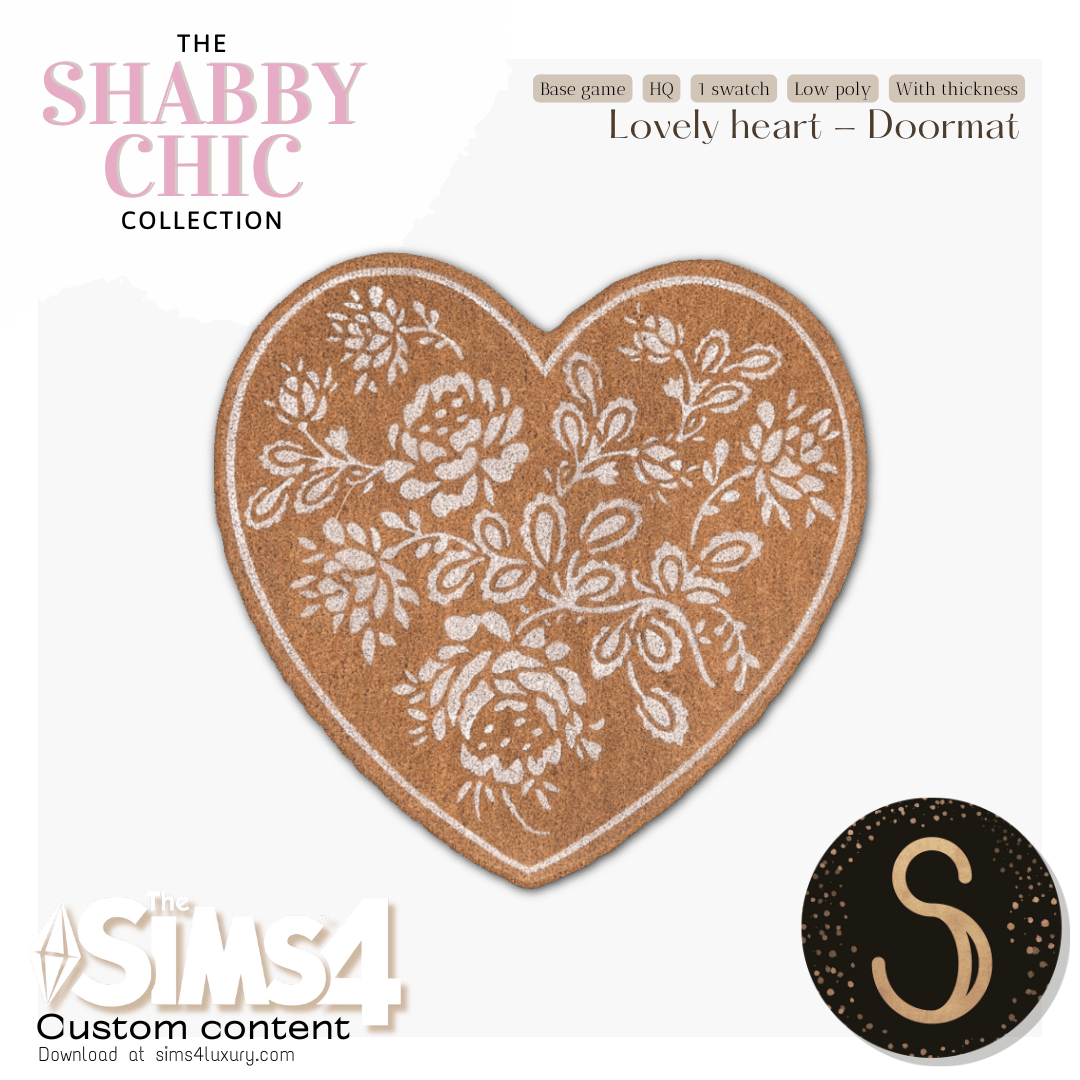 Sims4Luxury - Shabby Chic - Lovely Heart - Doormat