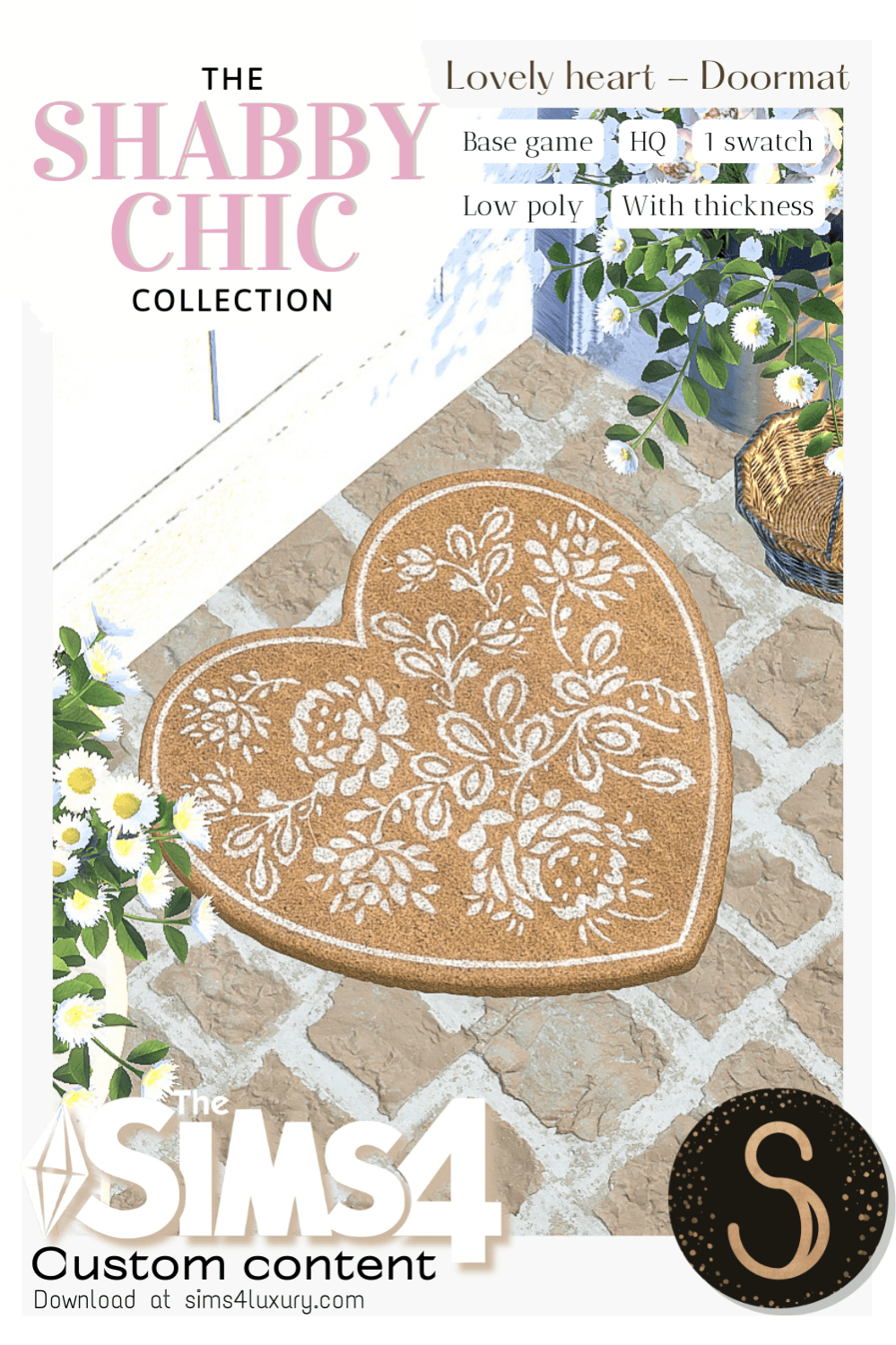 Sims4Luxury - Shabby Chic - Lovely Heart - Doormat