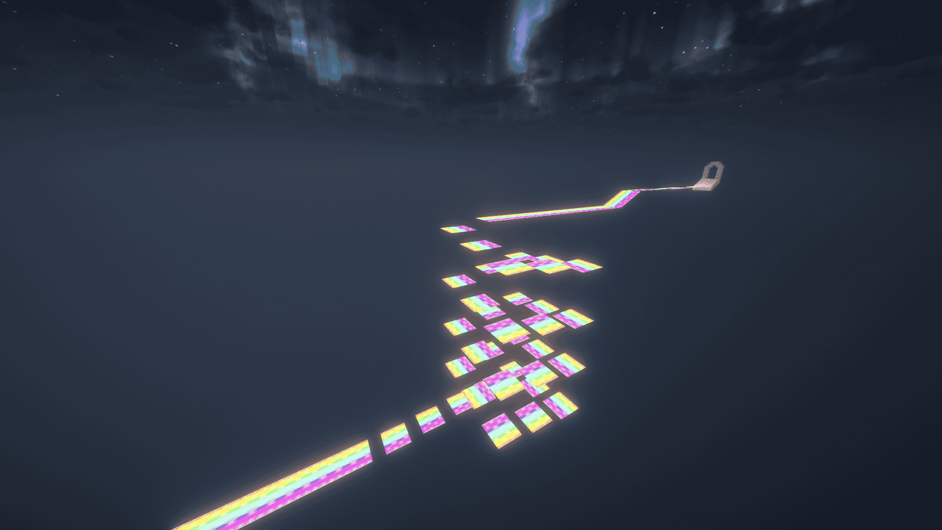 Thumbnail Rainbow Run with Complementary Unbound shaders enabled.
