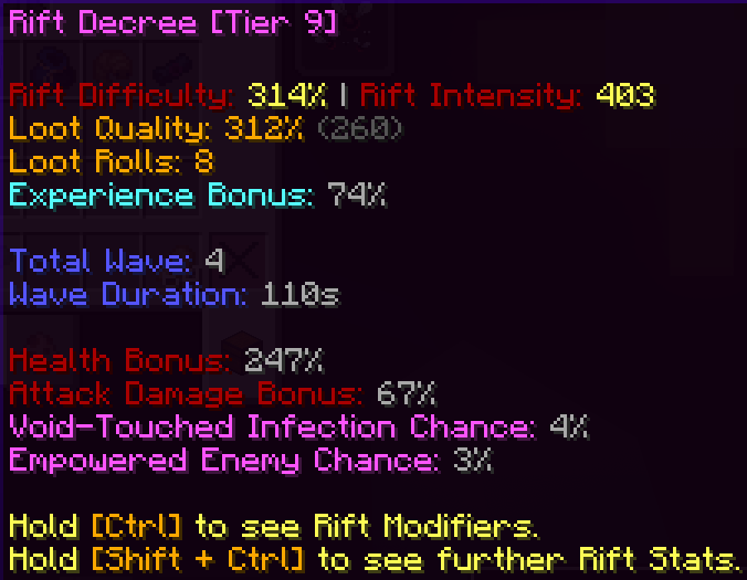 Example of Rift Decree's tooltip