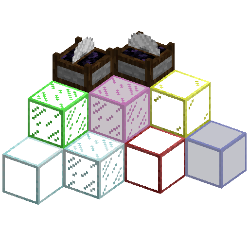 Thumbnail A small collection of blocks added by this mod
(Top Left to Bottom Right: Glasscutter x2, Lime Colored Scratched Glass, Purple Stained Scratched Glass, Yellow Colored Glass, Clear Glass, Scratched Glass, Red Colored Clear Glass, Blue Stained Clear Glass)