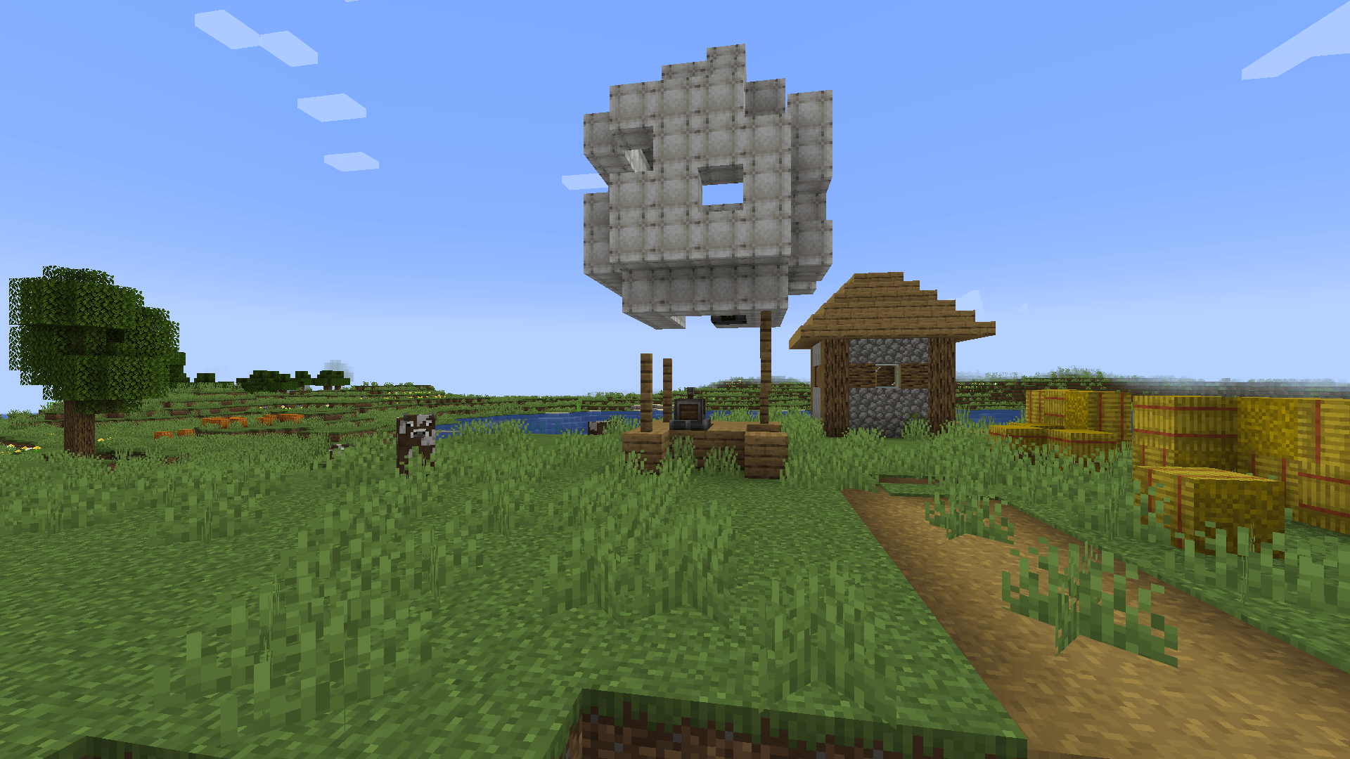 A first iteration of the broken hot air balloon that crashed by a village
