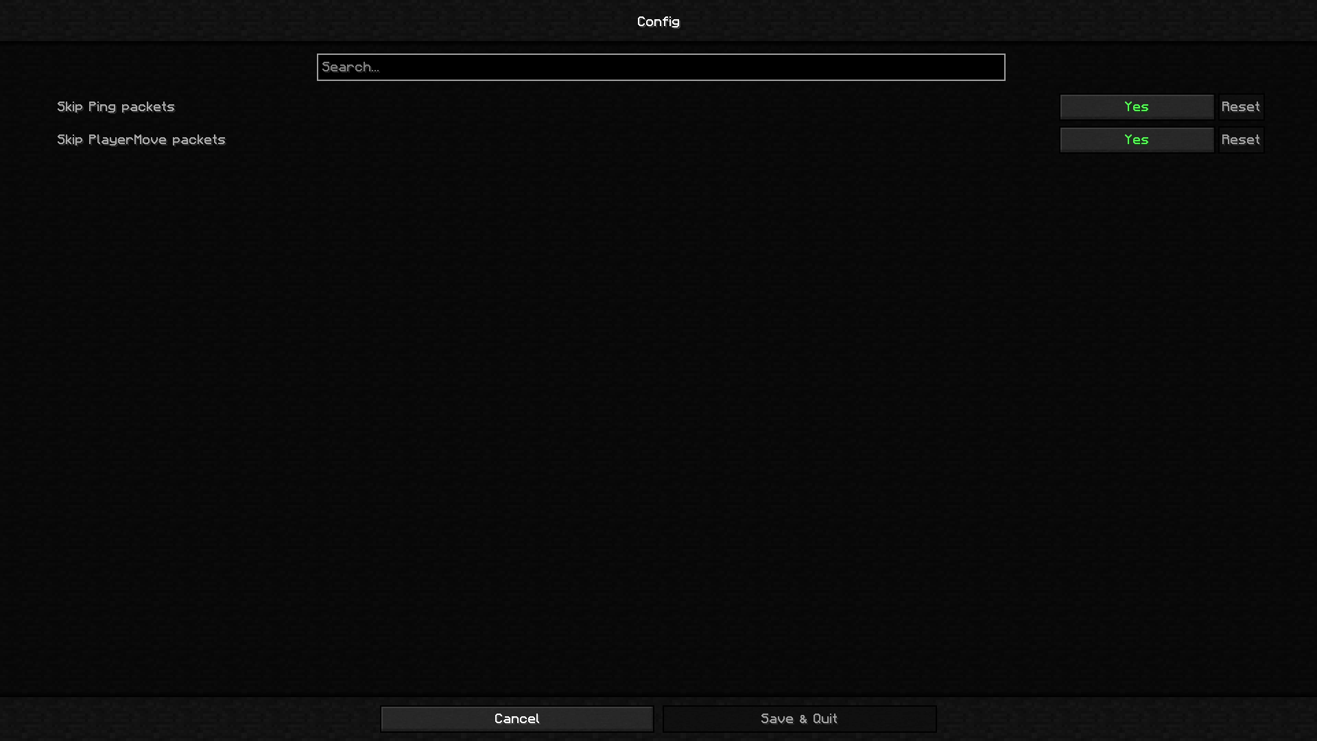 Two options to disable 'spammy' packets that will make the packet log very hard to read.