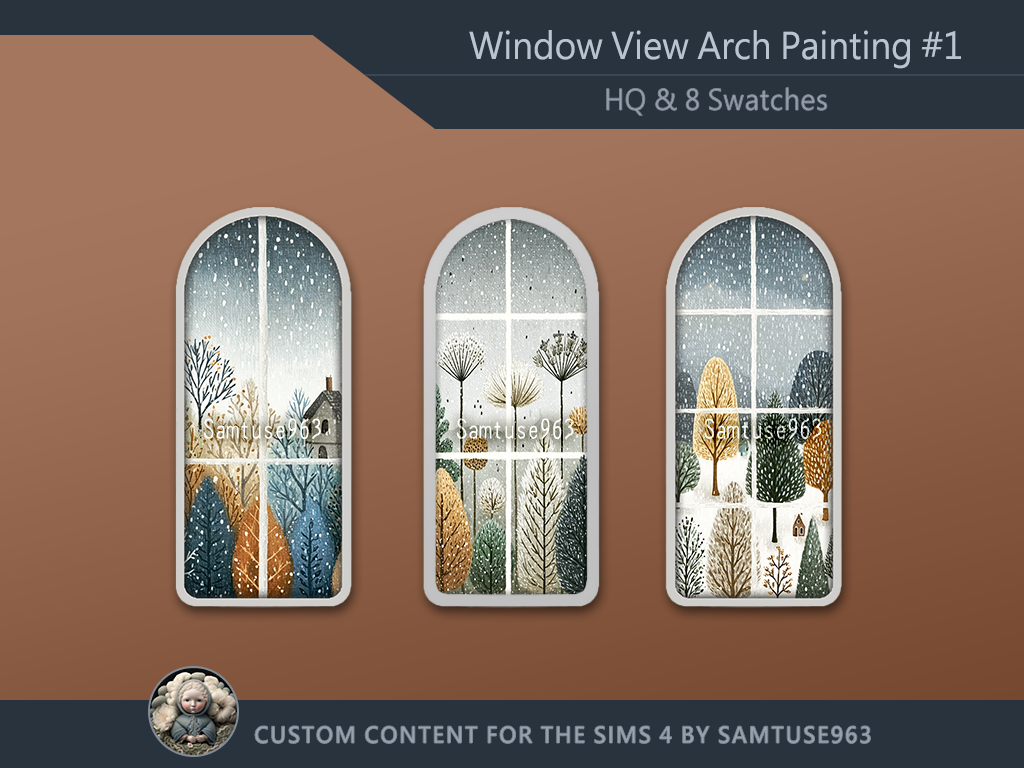 HQ Window View Arch Painting #1 Samtuse963