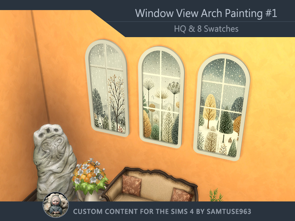HQ Window View Arch Painting #1 Samtuse963