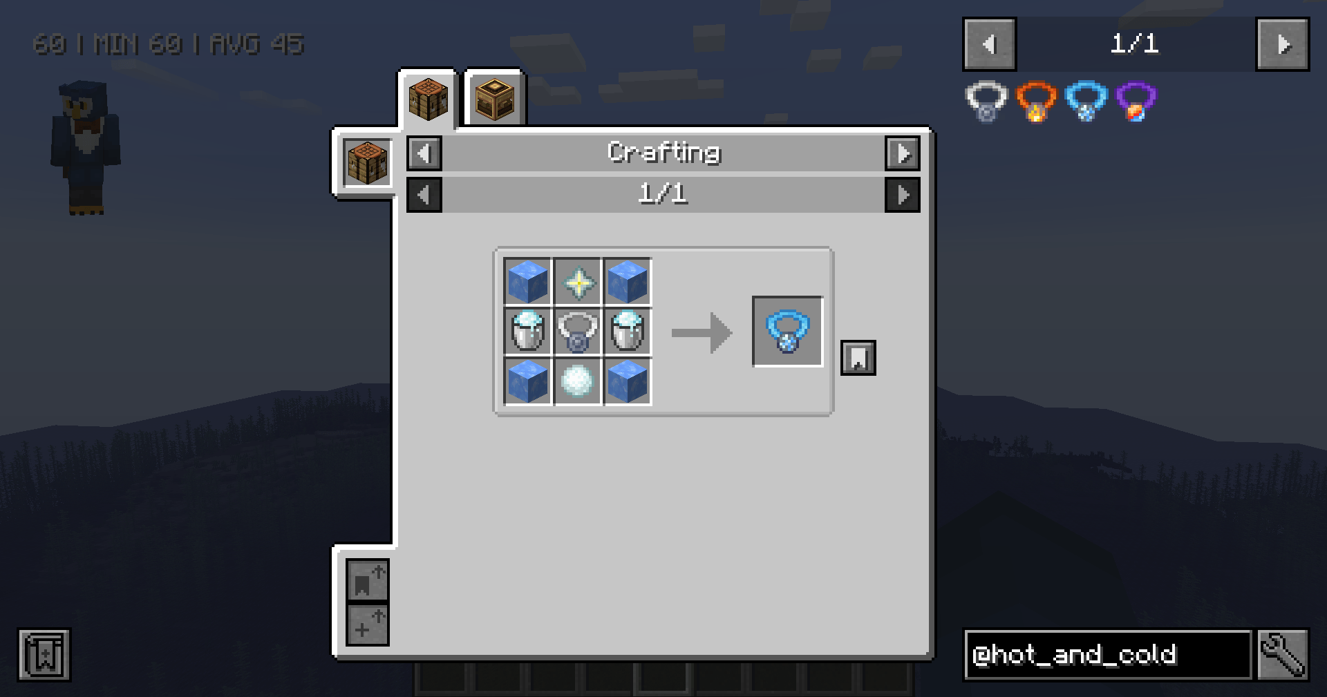 Thumbnail Cold Resistance Medallion Recipe (default recipe, also used with Homeostatic)