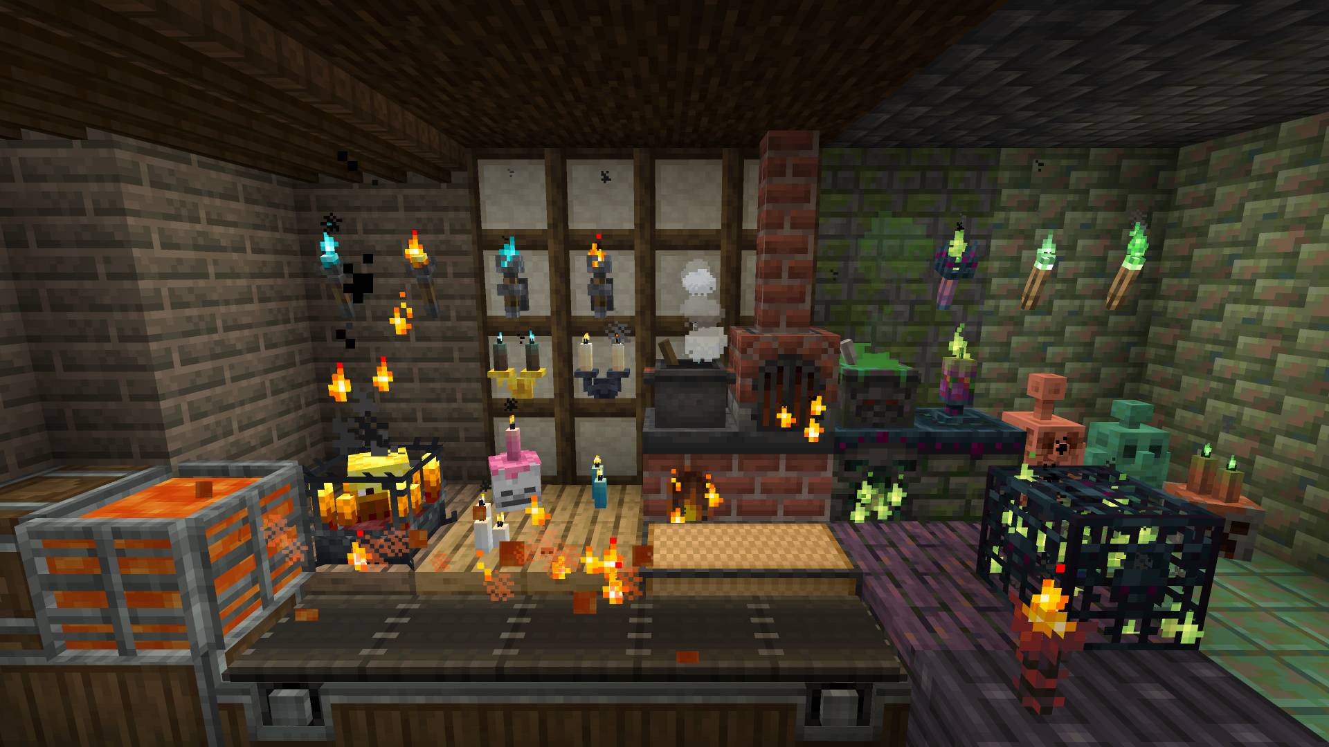 Works with all modded blocks and effects that use flame particles and includes textures for many modded flames
