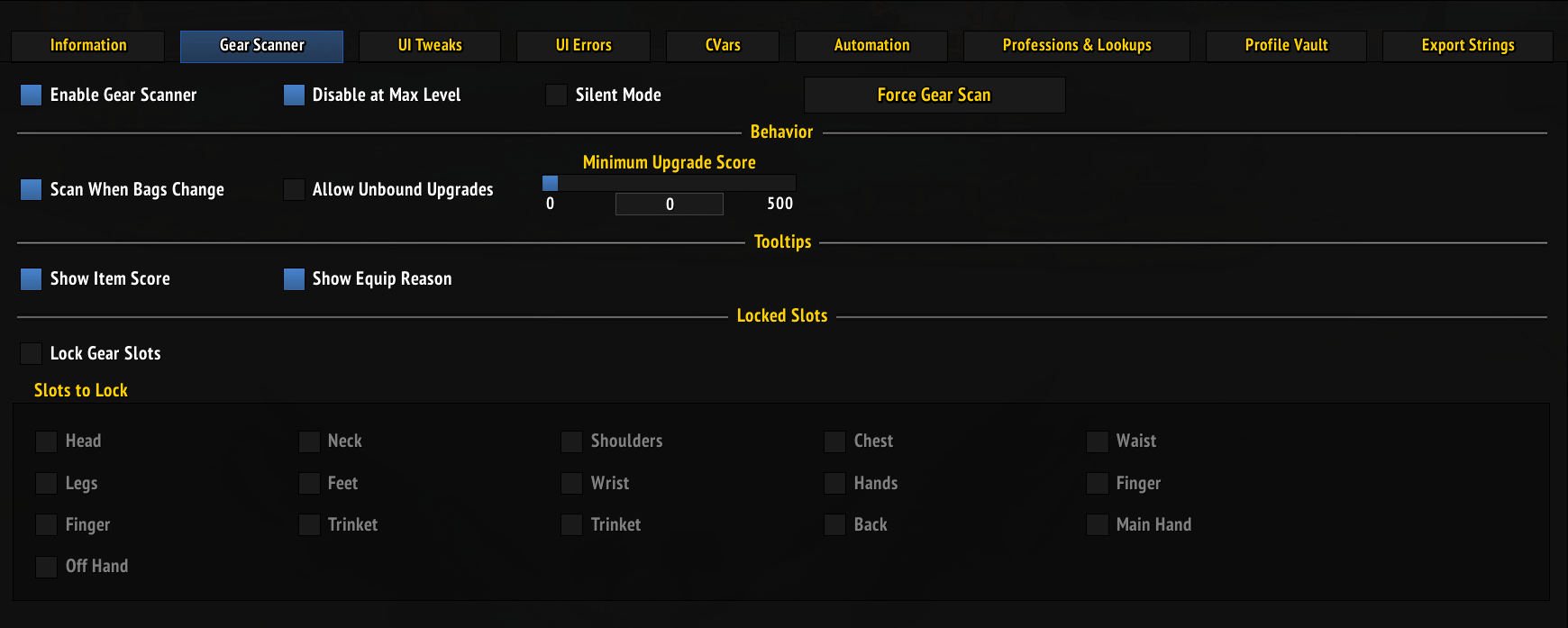 Gear Scanning based on ClassCodex Addon stat weights