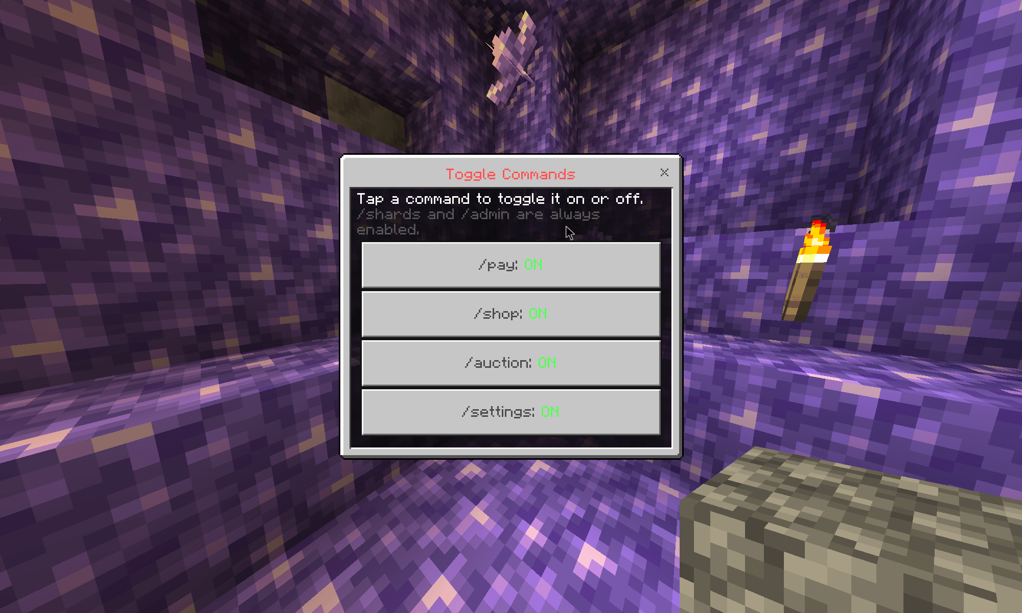 Thumbnail admin panel: can turn on/off any command the addon has
