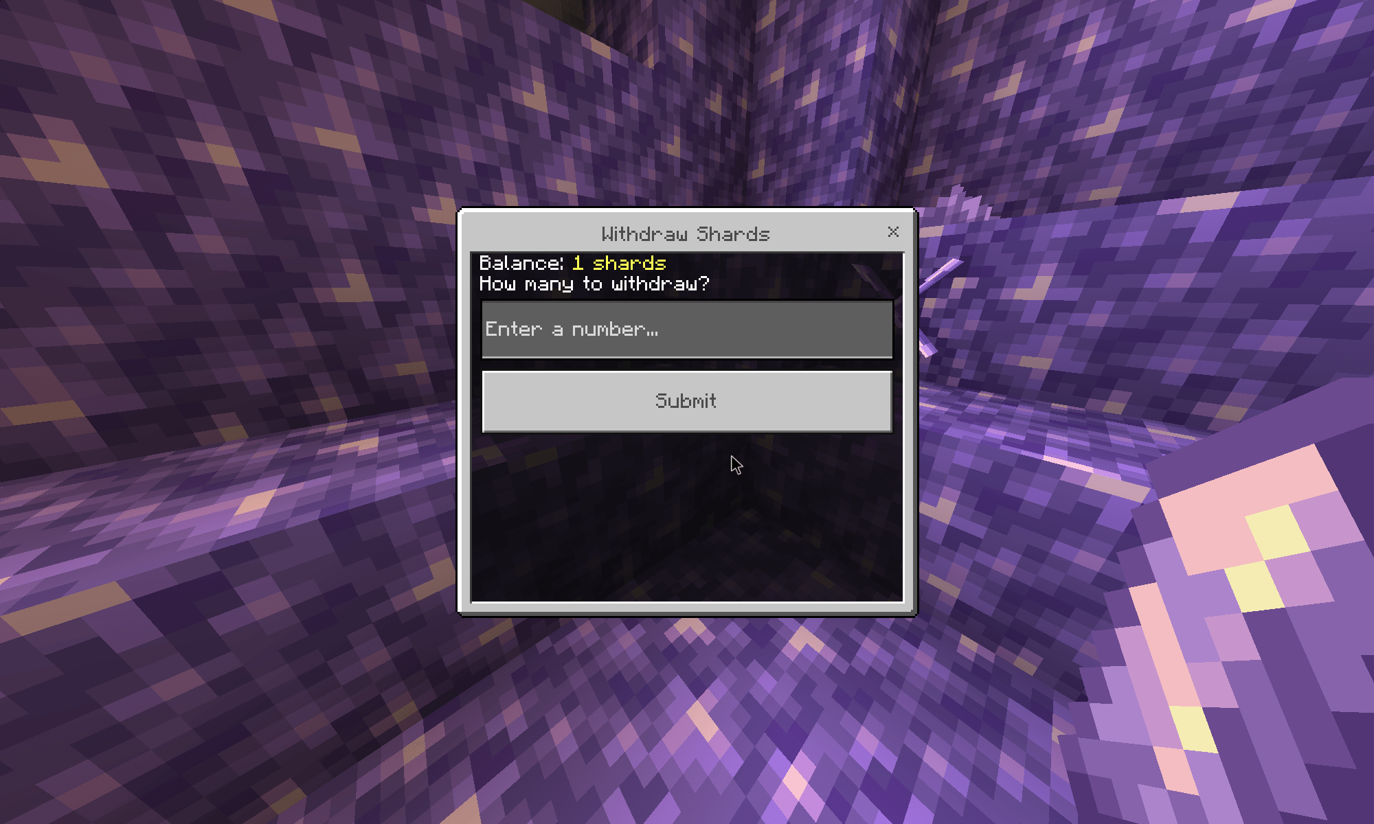 Thumbnail shard withdraw from the /shards command