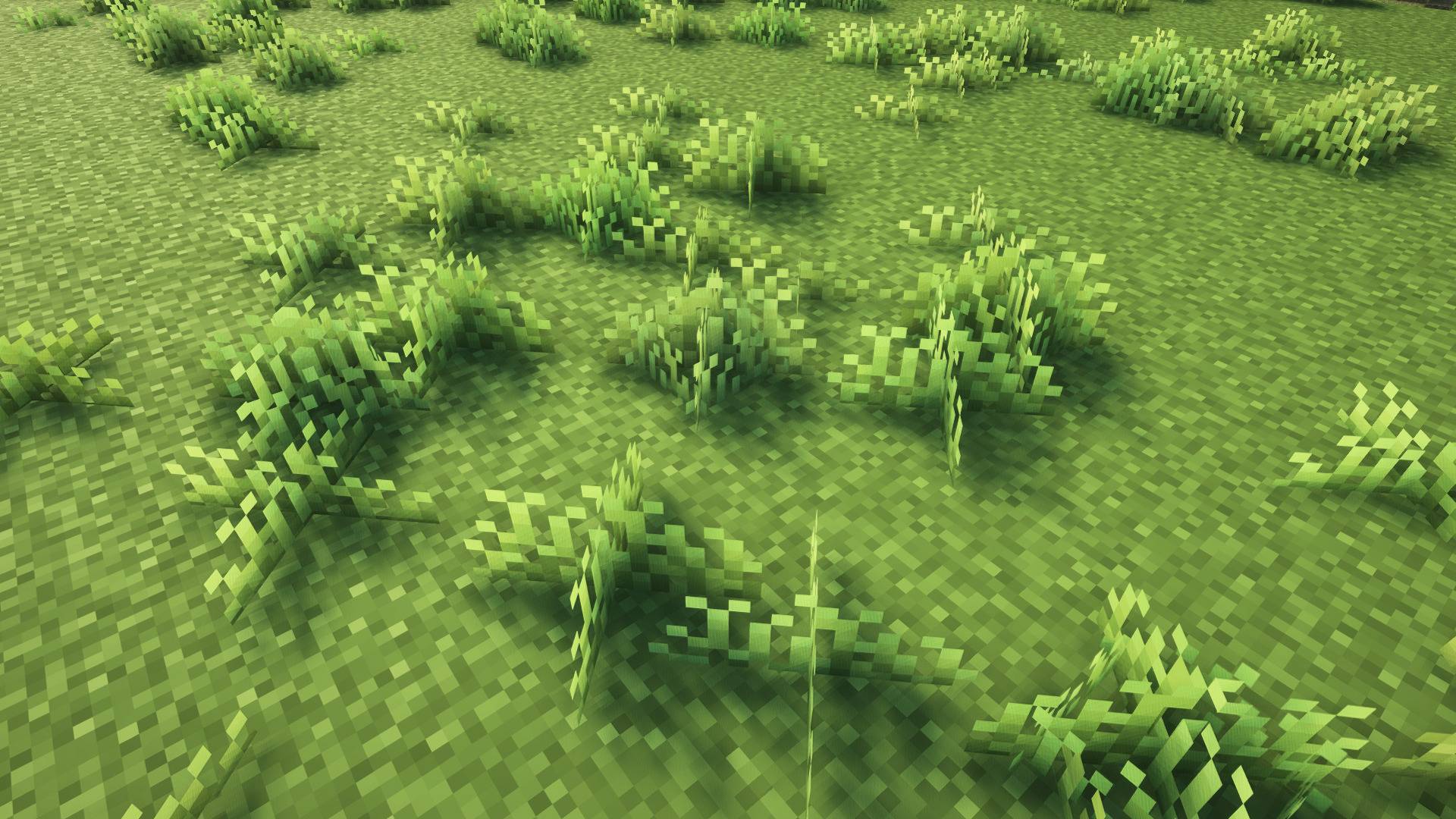 Blue grass can be found sparsely in cold biomes.