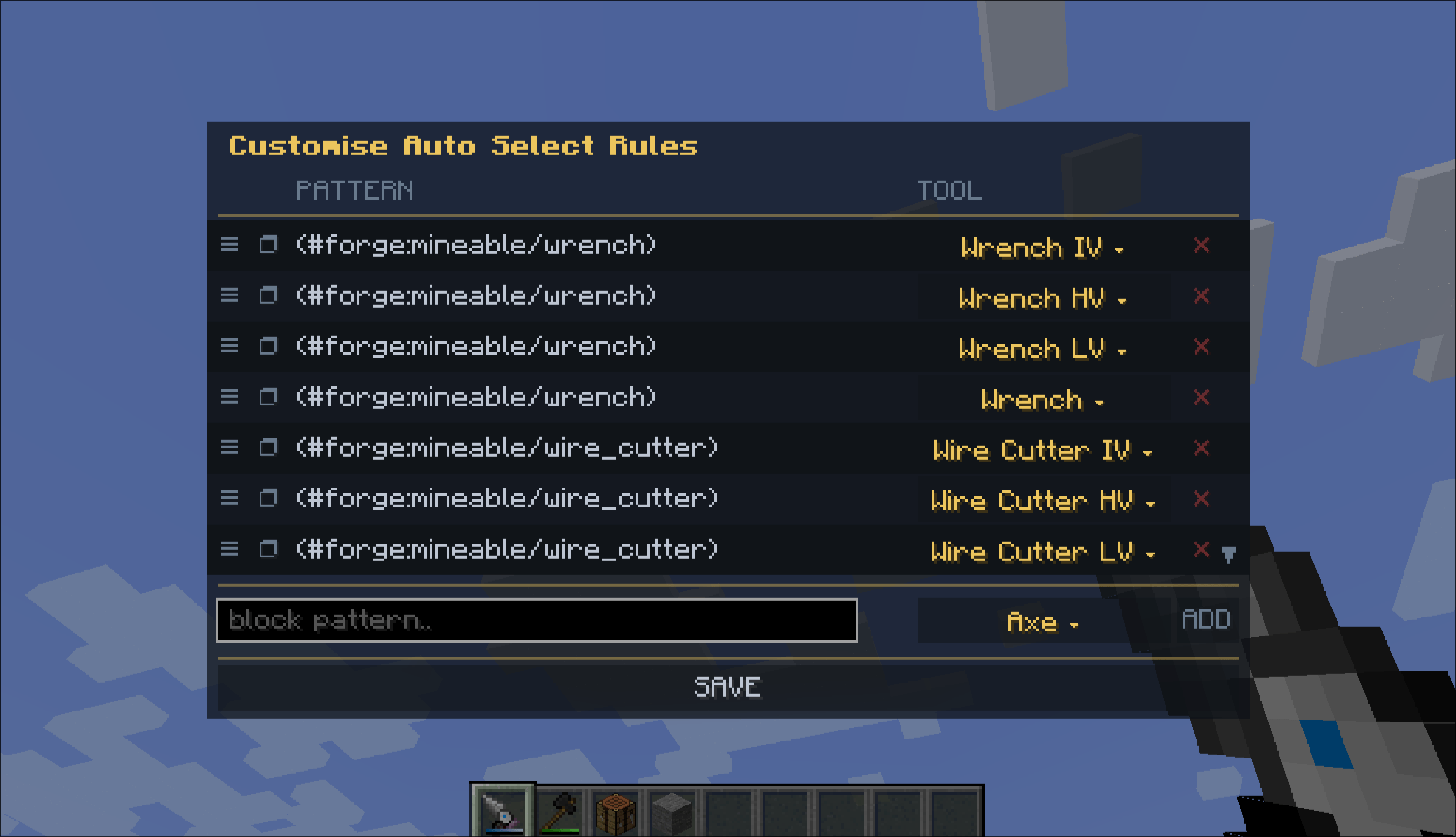 Customise Auto-selection rules