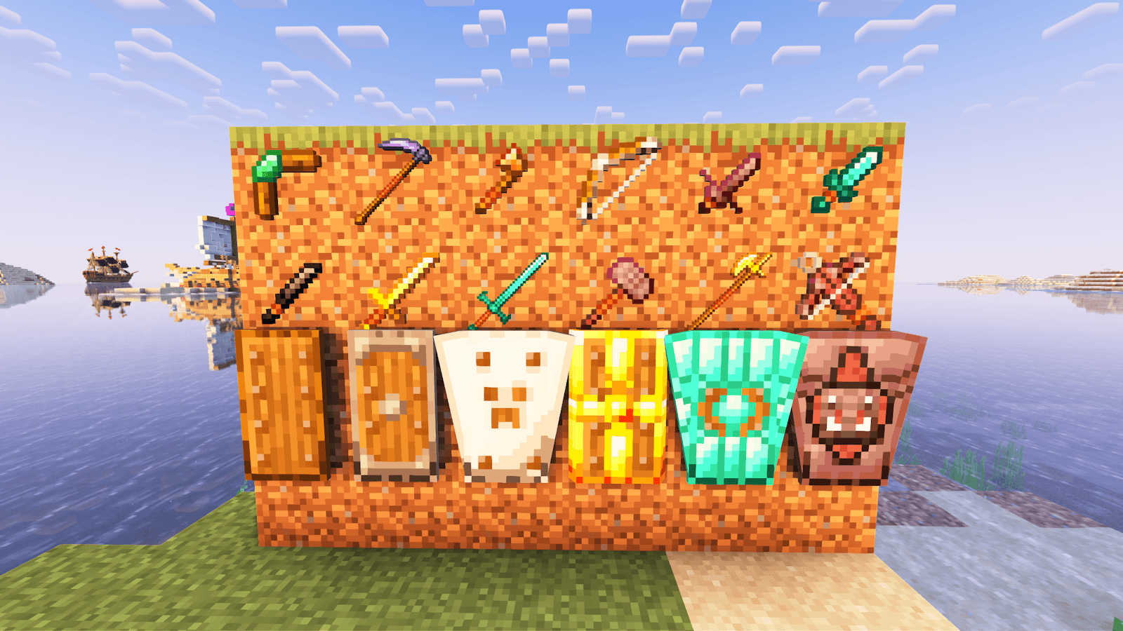 New type of weapons and shields