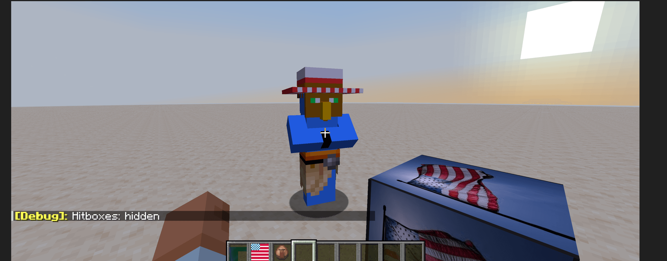 this villager is made using the new america block you can trade with it