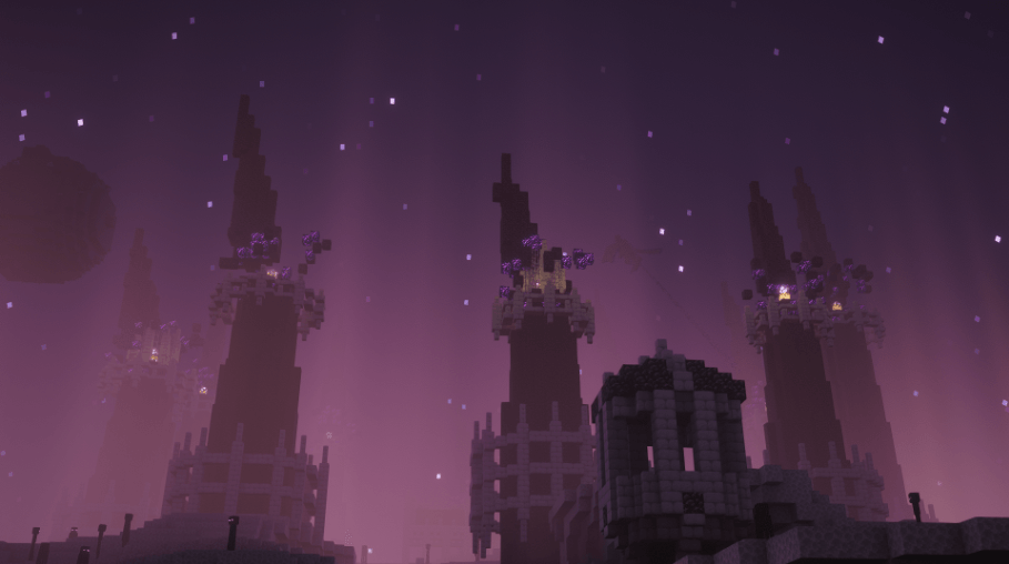 This shows the mod pack's main end island.