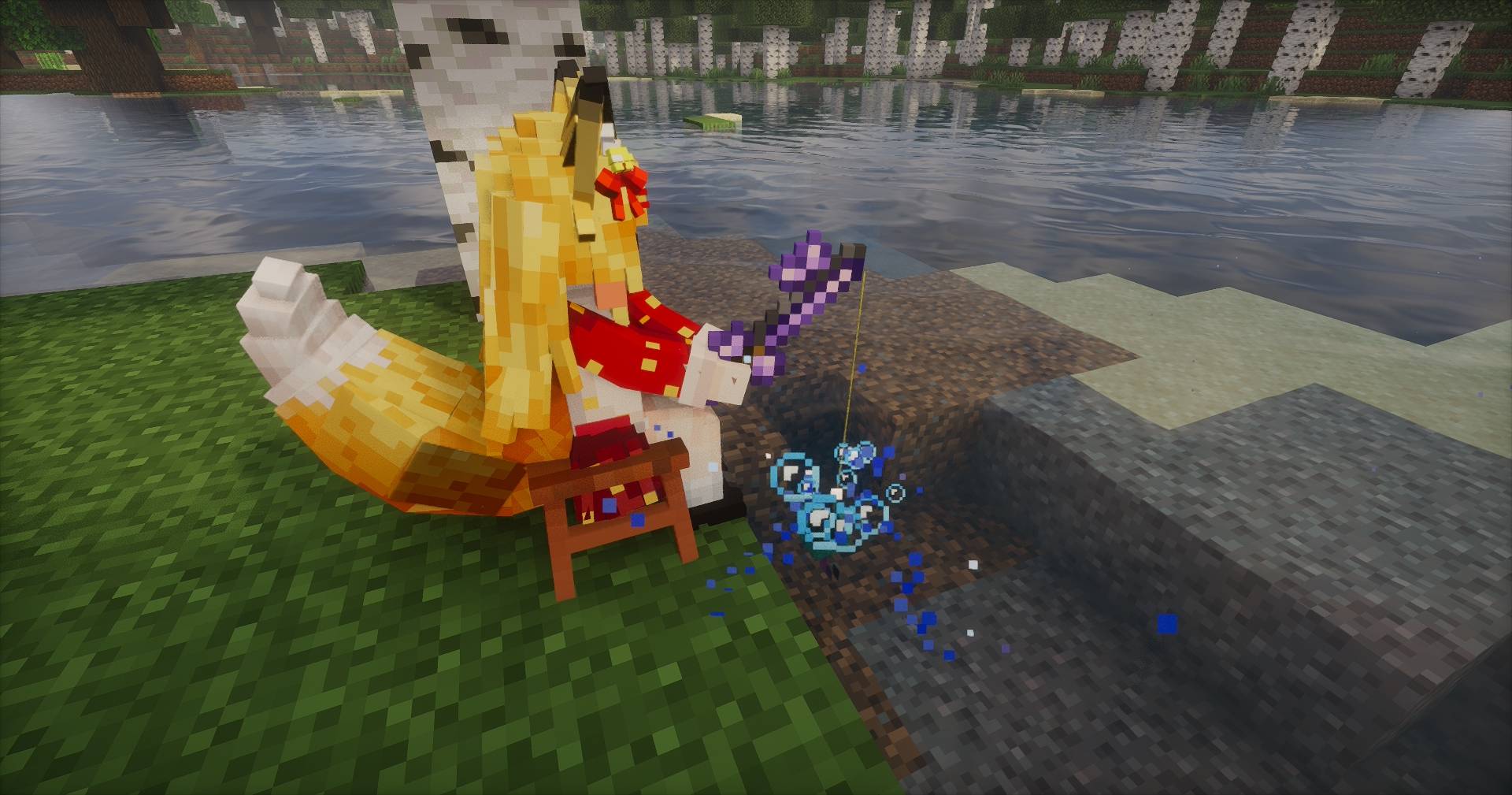 Maid Fishing in Overworld