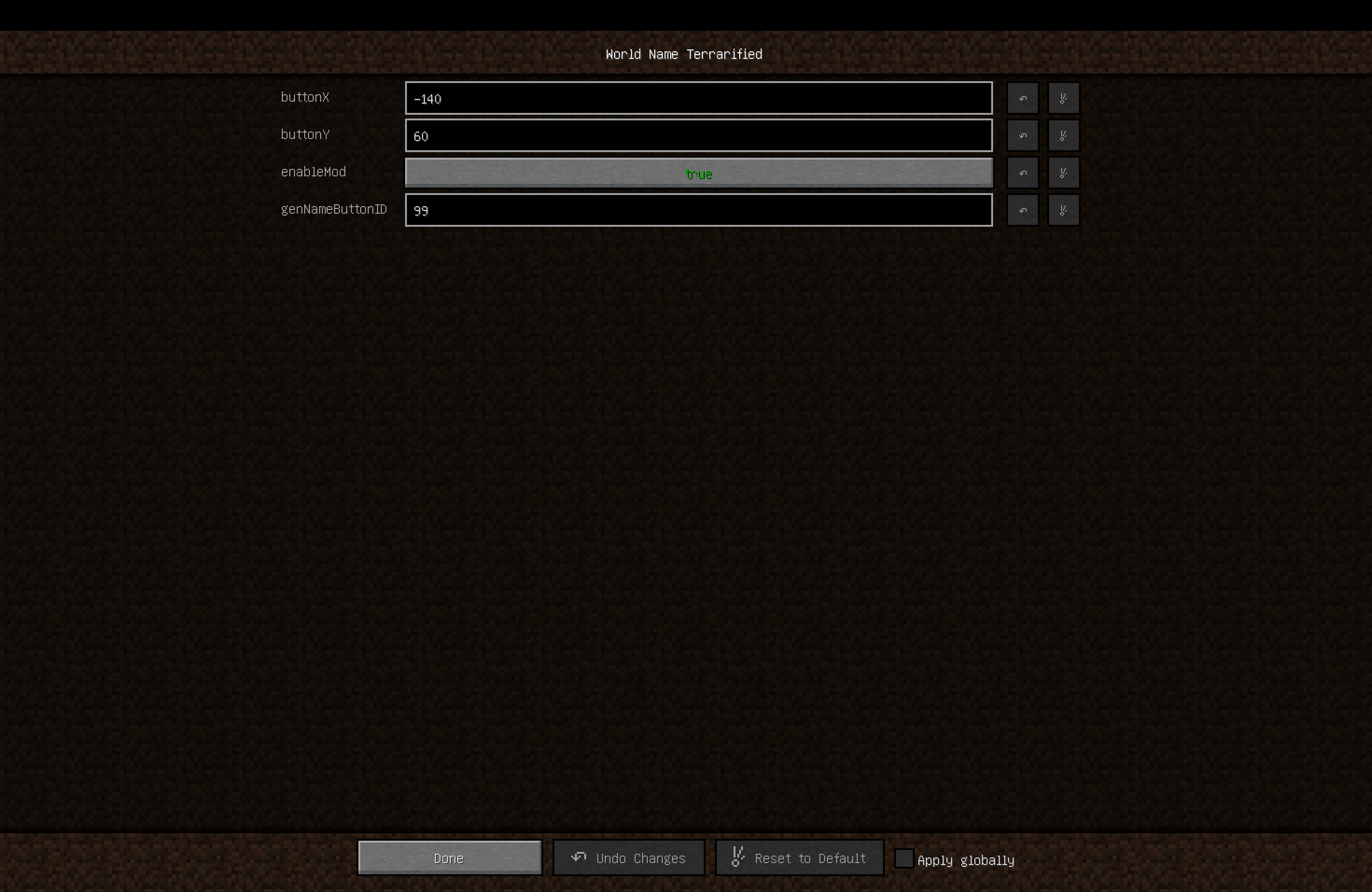 Thumbnail Simple configuration screen (1.0 version)