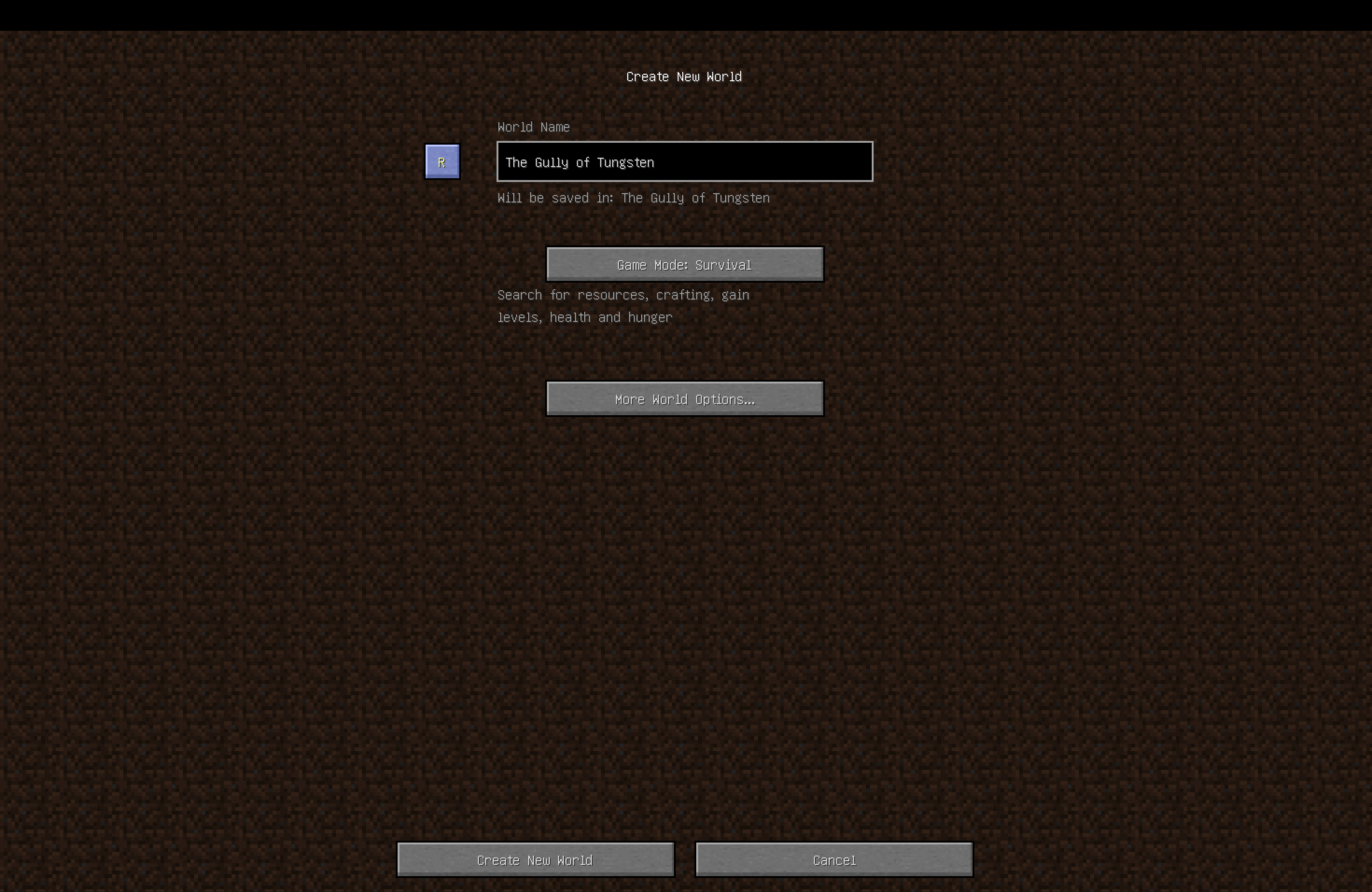Thumbnail New "Random name" button in the world creation menu