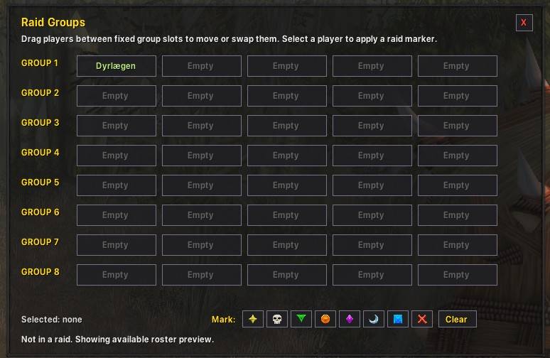 Gives the user an overview for the current raidsetup.