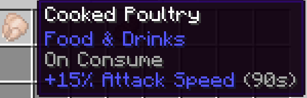 Thumbnail Simple cooked chicken gives +15% Attack Speed for 90 seconds
