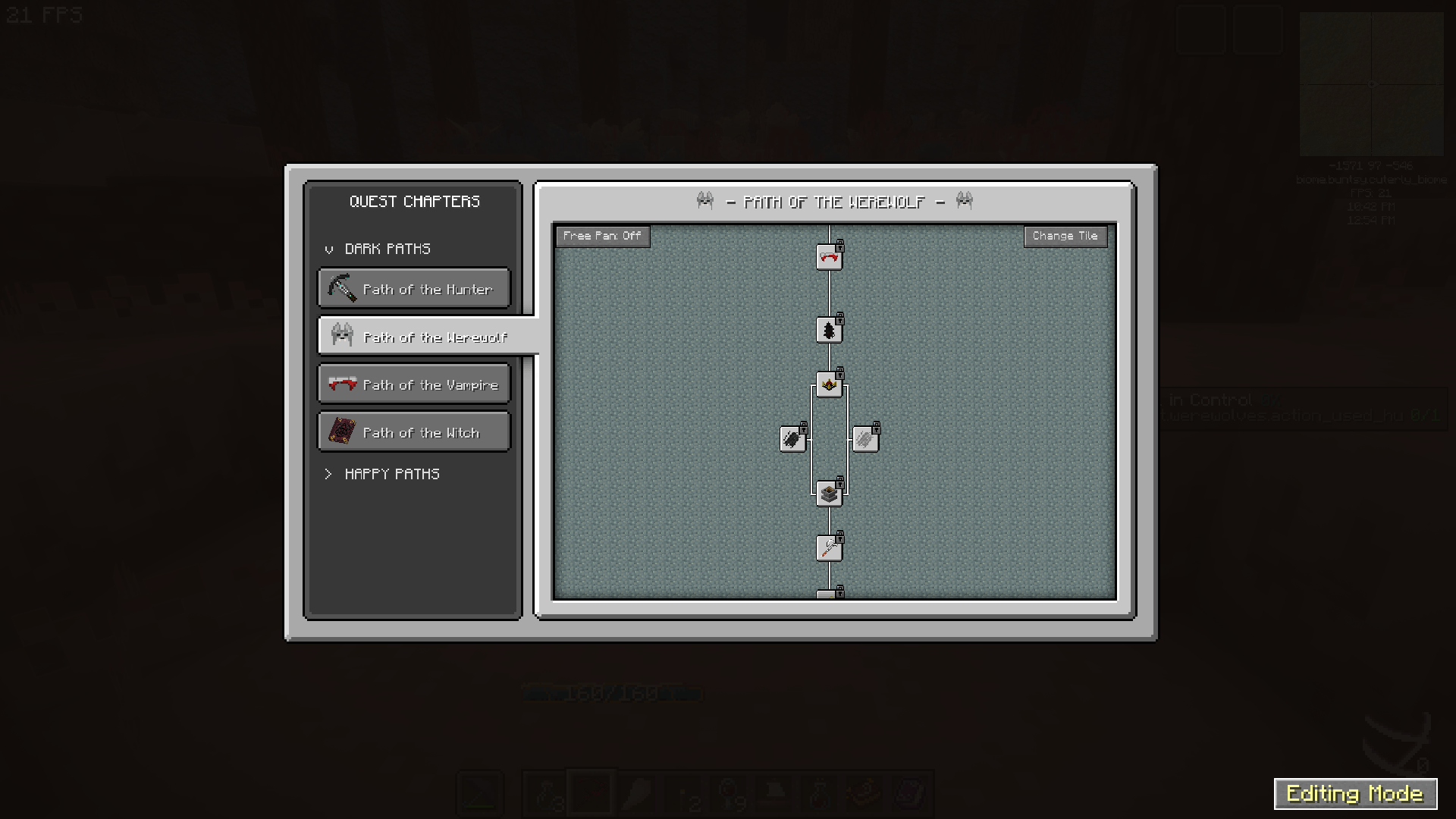 Thumbnail One option that appears is 'Editing Mode' , click it to switch to default FTB quests UI - then you can edit quests and chapters as usual.