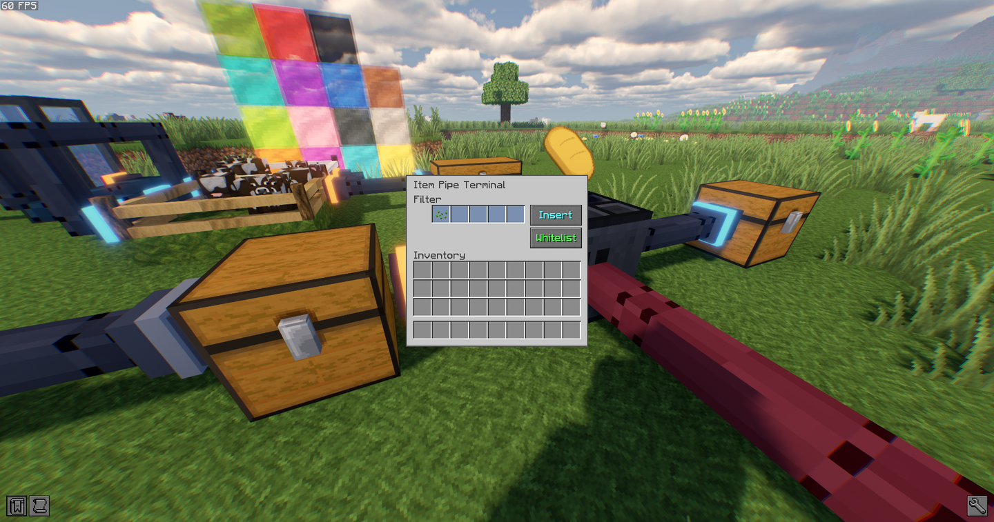 Thumbnail Each pump end has built in filter capabilities. You can also set liquids/items to insert/extract on each end to help the flow. You can whitelist/blacklist things as well to really get creative.