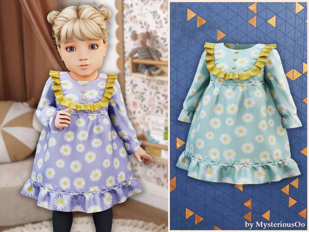 Sims 4 Child Ruffle Infant - Daisy ruffle dress - The Sims 4 Create a Sim - CurseForge