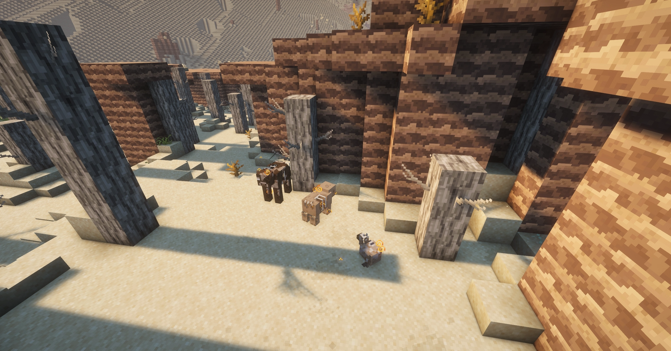 Vengeful Husks. The weathered sandstone looks different here because a a nearby Quartz Catalyst