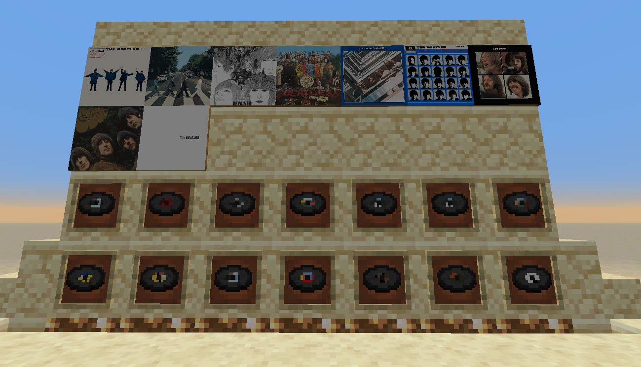 Every disc and painting listed on a sandstone wall!
