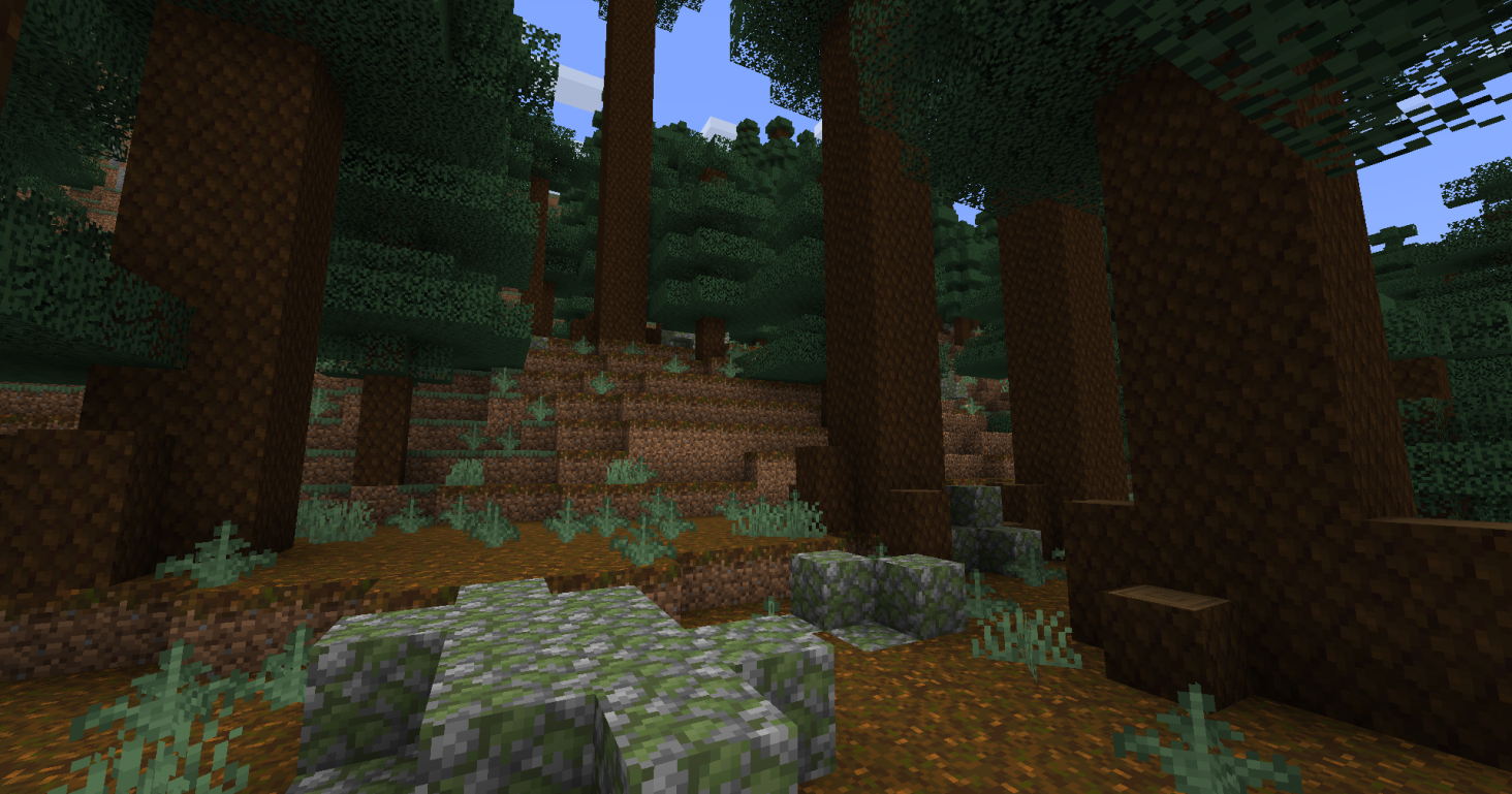 Mega Taiga Trees have roots too like the jungle!