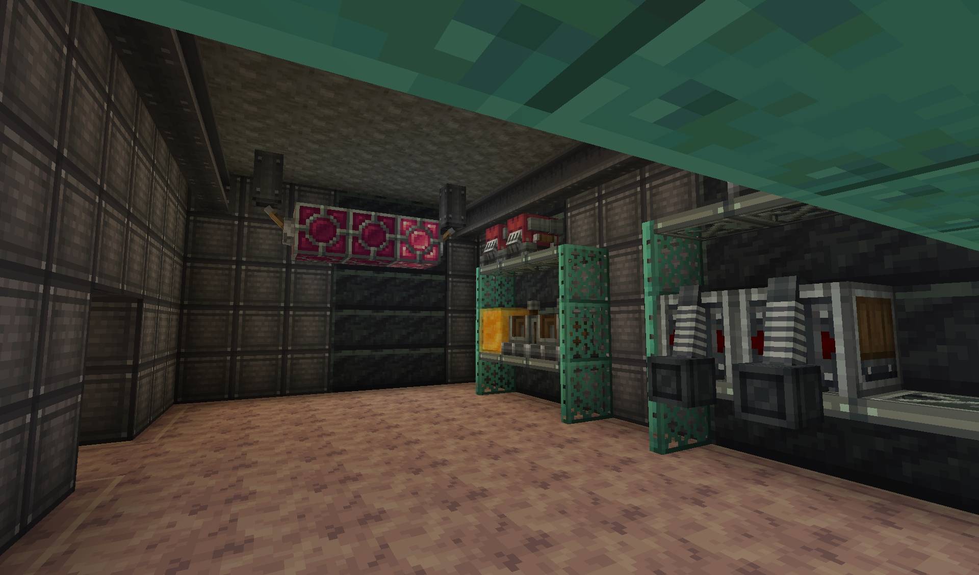 inside ruined petrol station