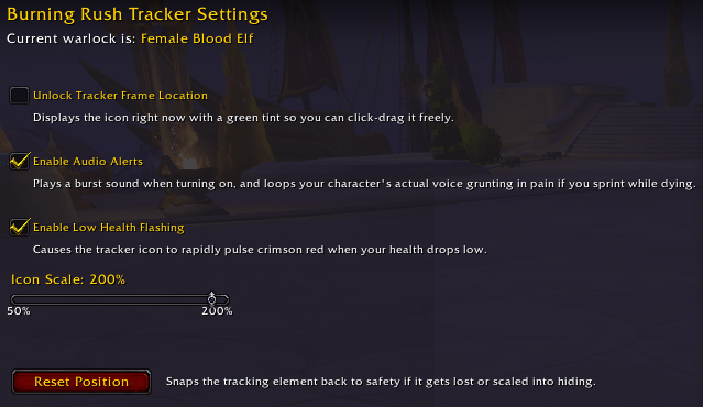 Burning Rush Tracker