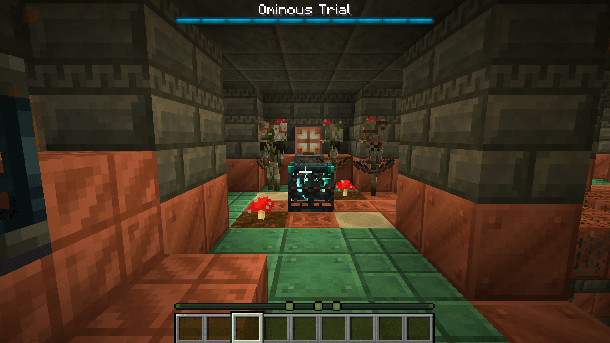 Ominous trial mobs on locator bar with bossbar