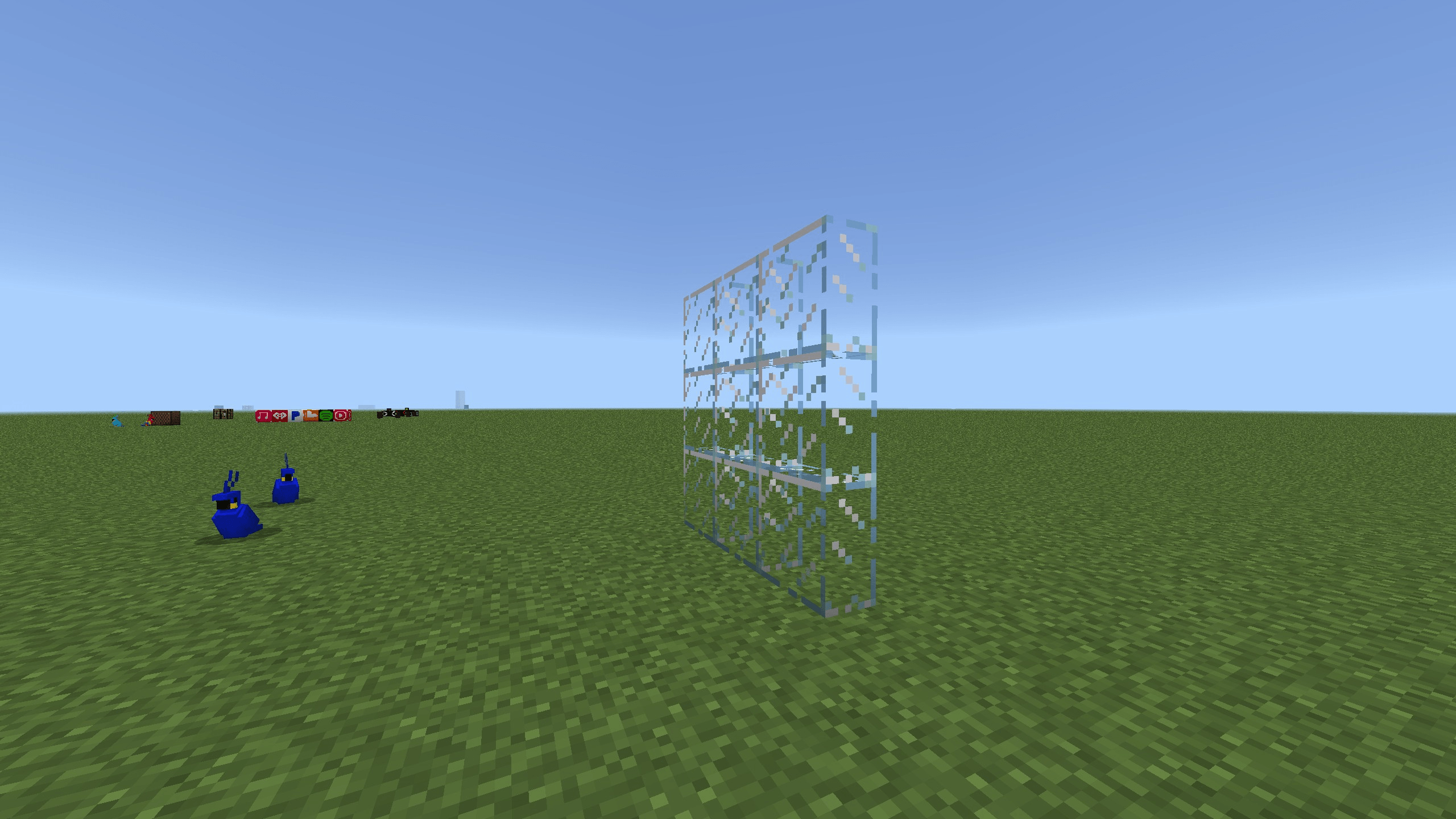 vertical glass slabs