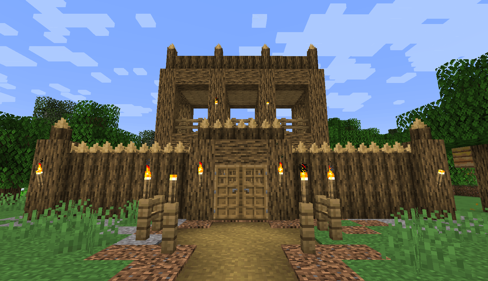 Tall and sharp wooden walls for your forts!