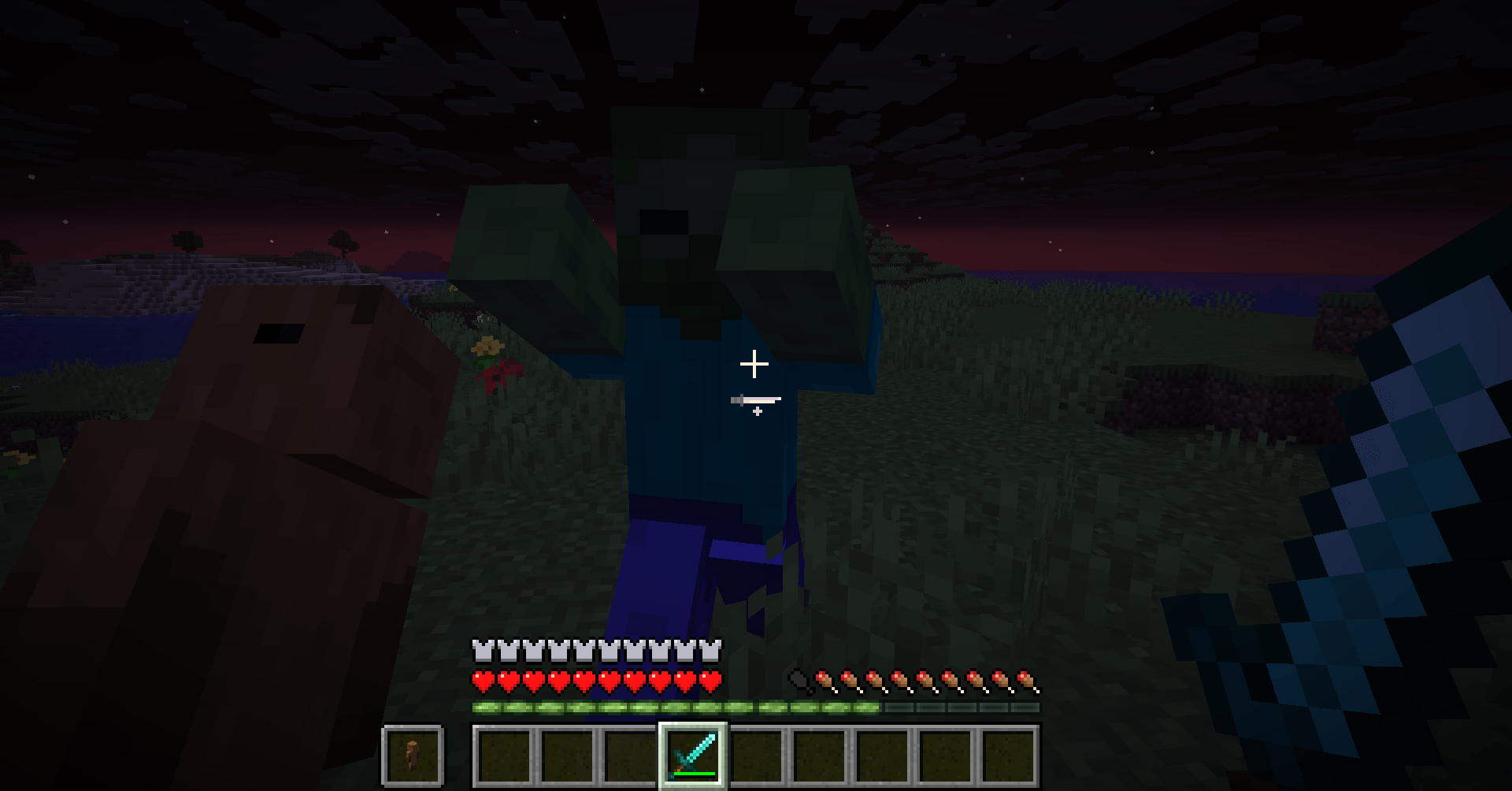 Fighting a zombie