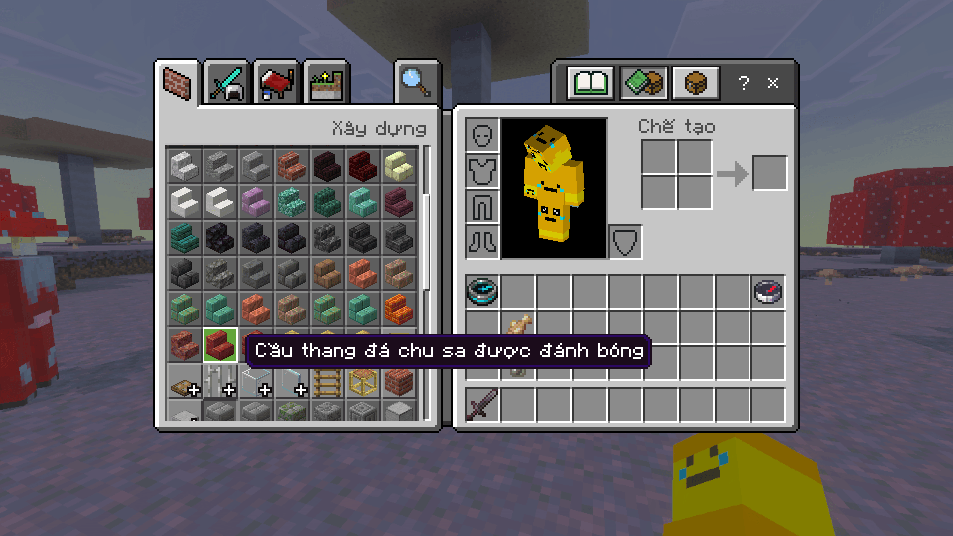 Thumbnail Polished Cinnabar Stairs item name tooltip