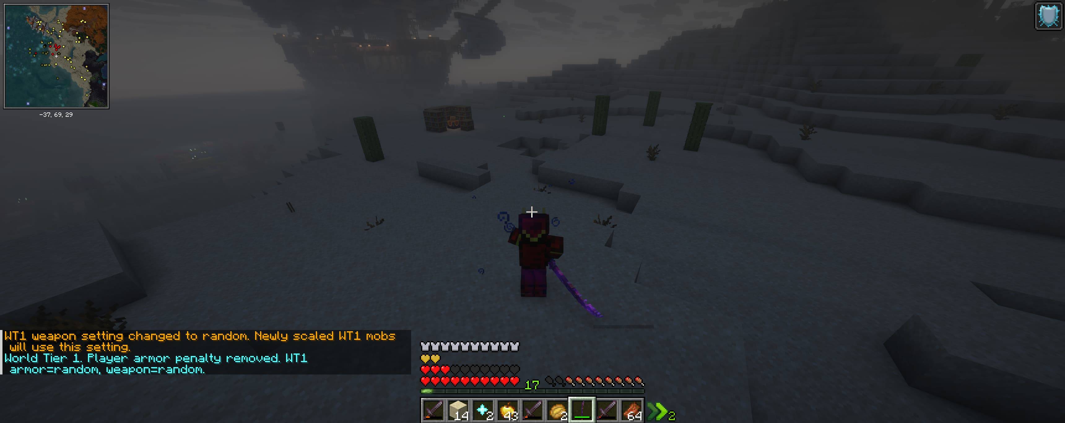 World tier 1 with random armor and weapons