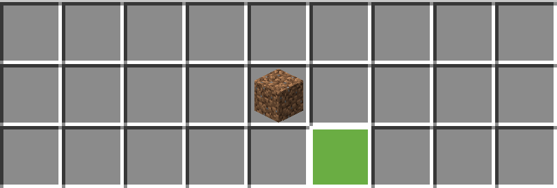 A dirt block inside a chest.