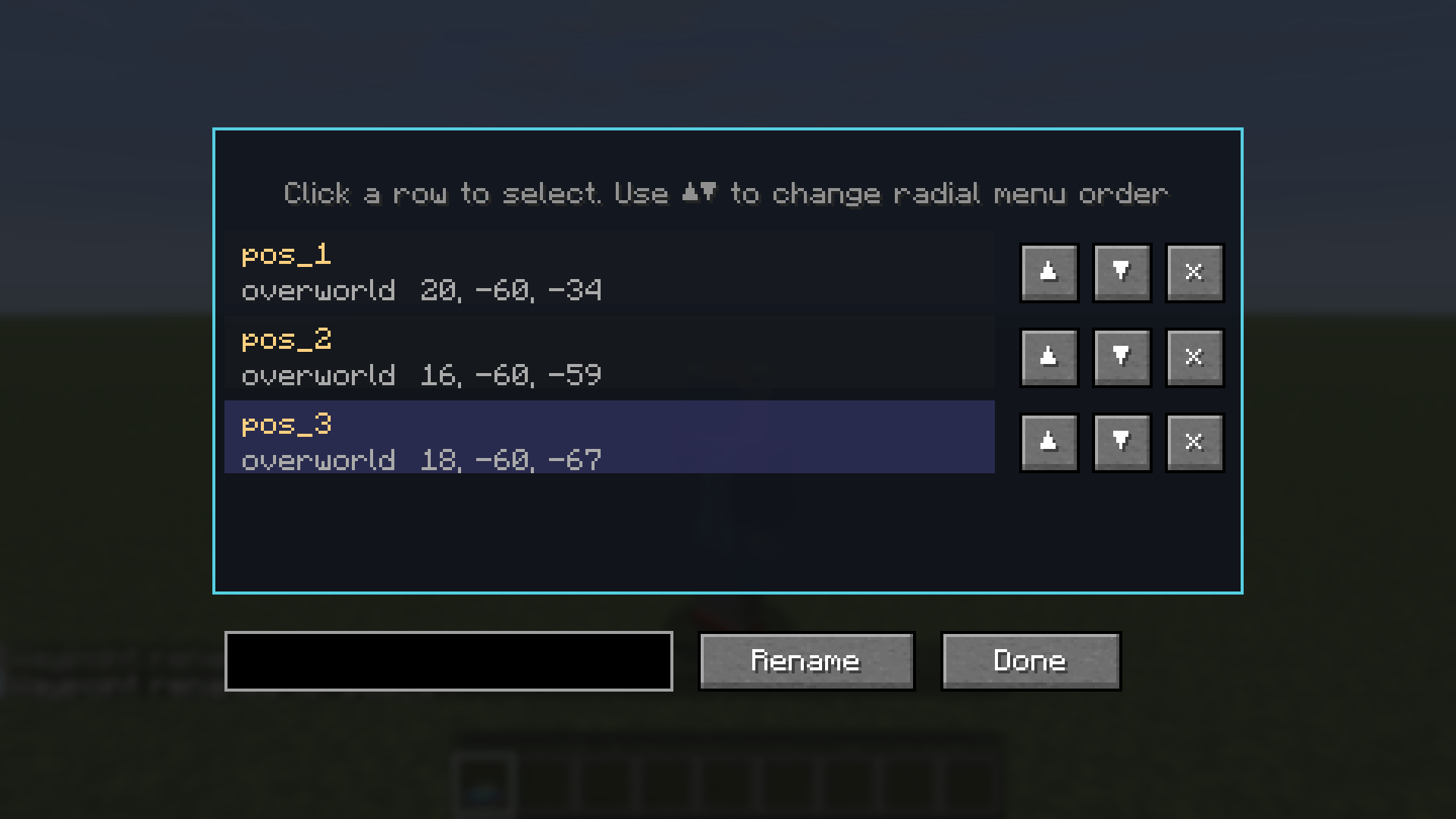 Waypoint edit screen (center hub click)