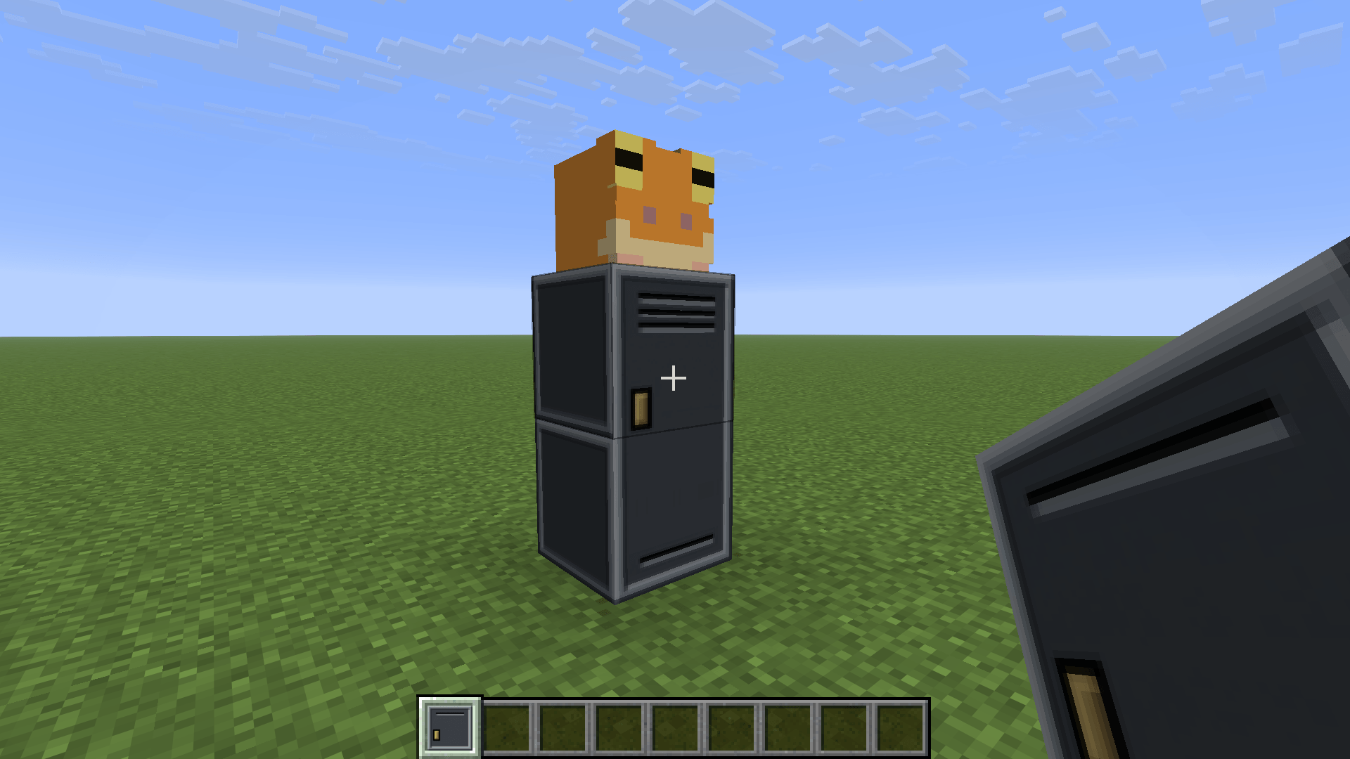 Placed locker with 3D head on top