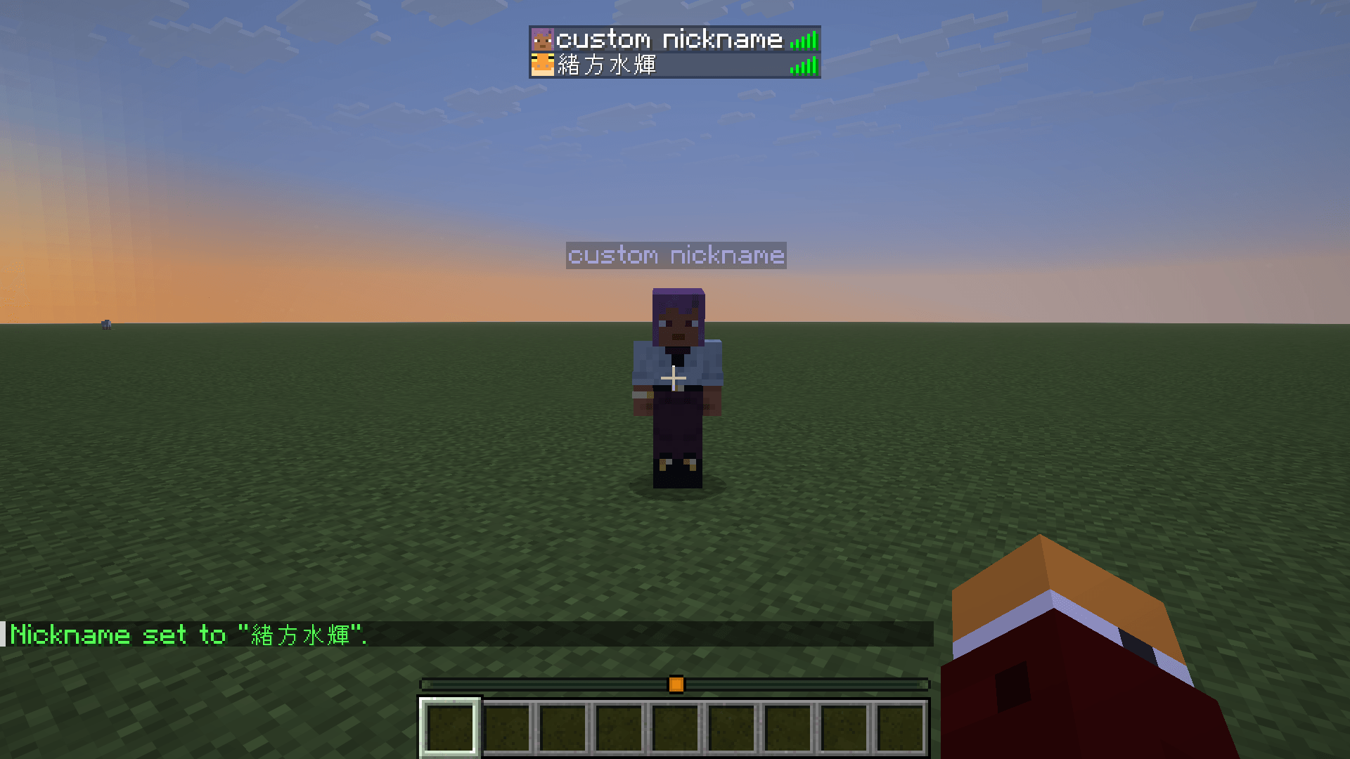 Tab list showing nicknames