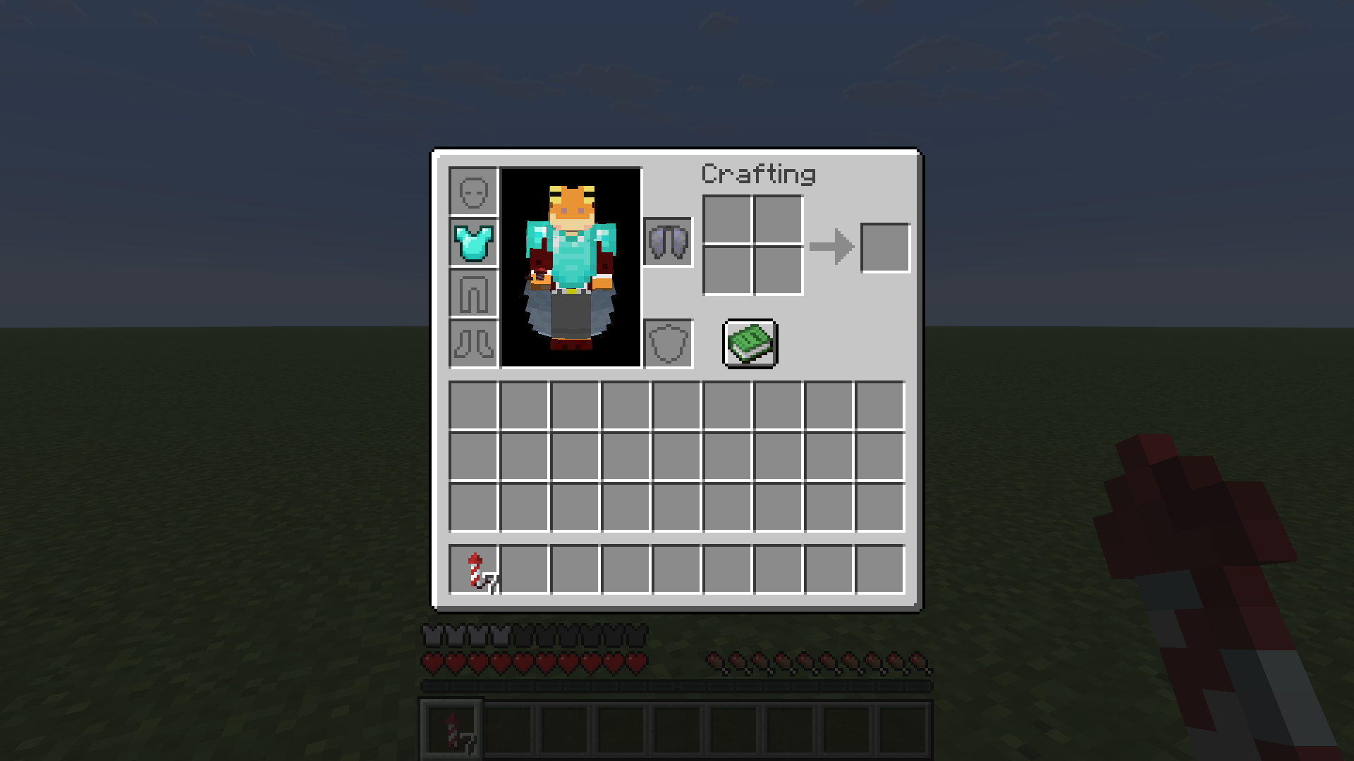 Player gliding with chestplate + elytra equipped