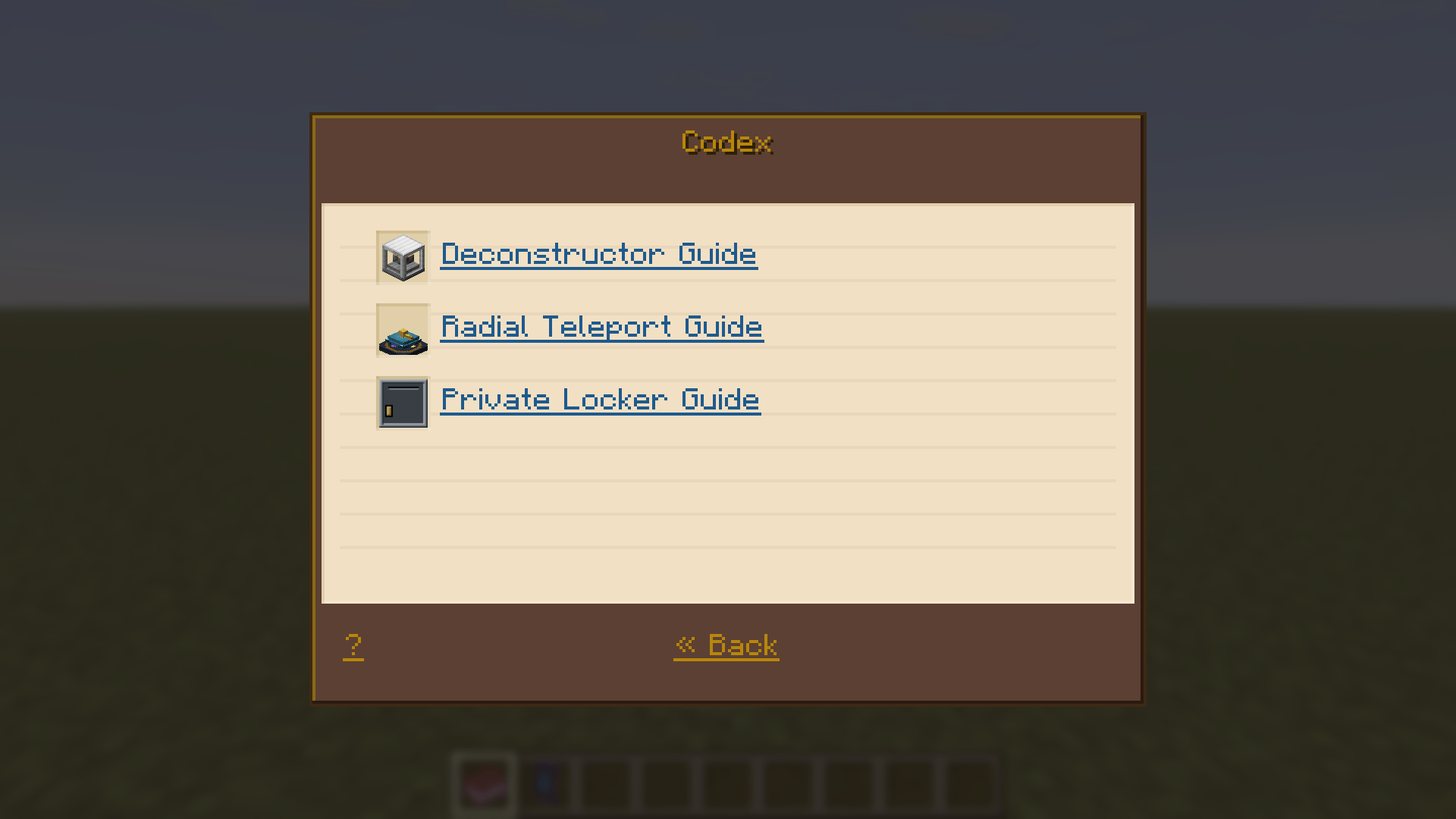 Codex screen — multiple books listed