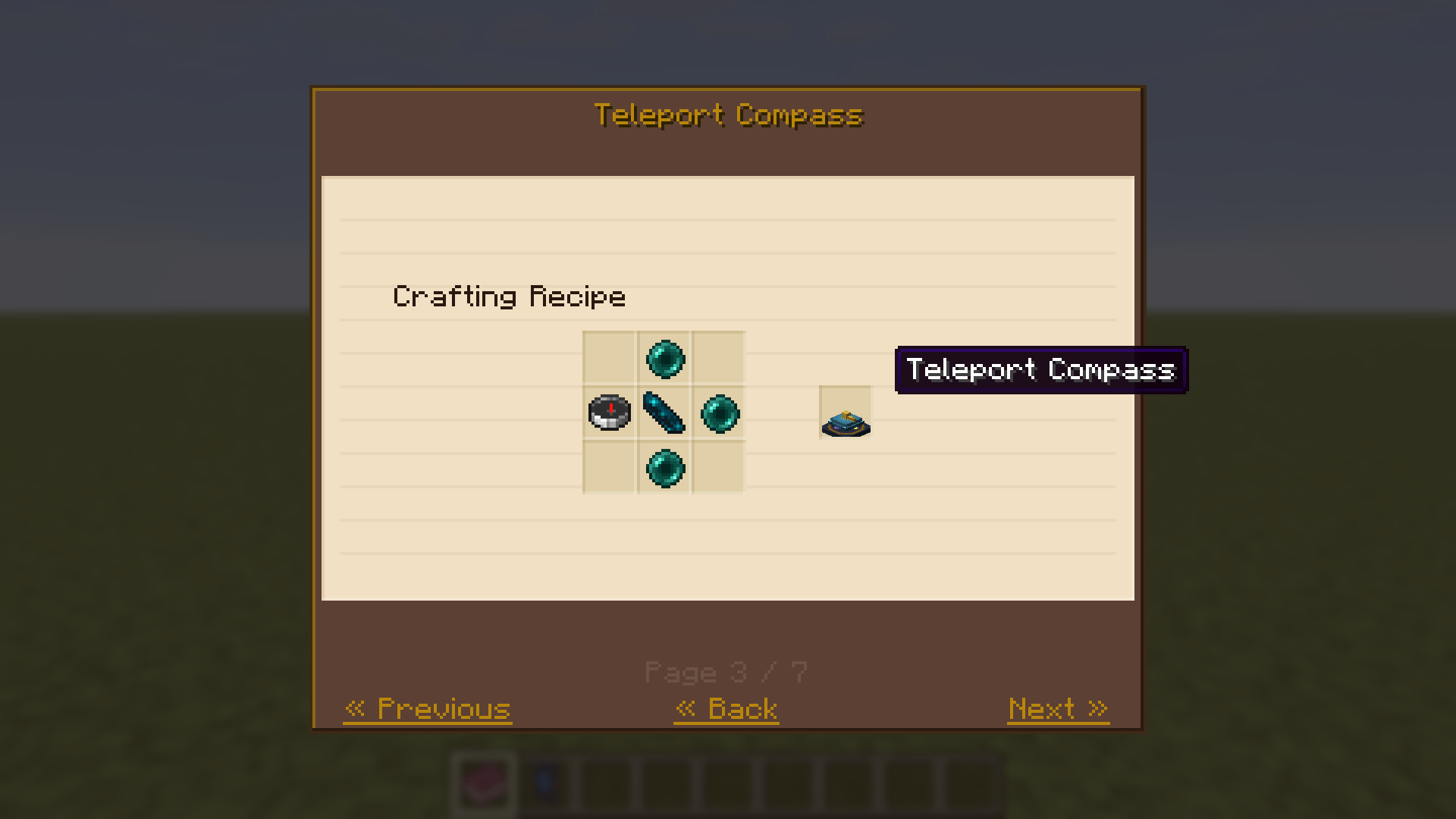 Entry page — crafting recipe