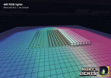 400 RGB light sources in a demonstration scene