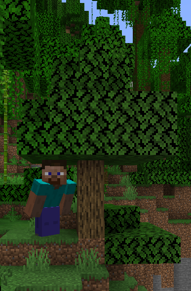 A Giant standing under an oak tree.