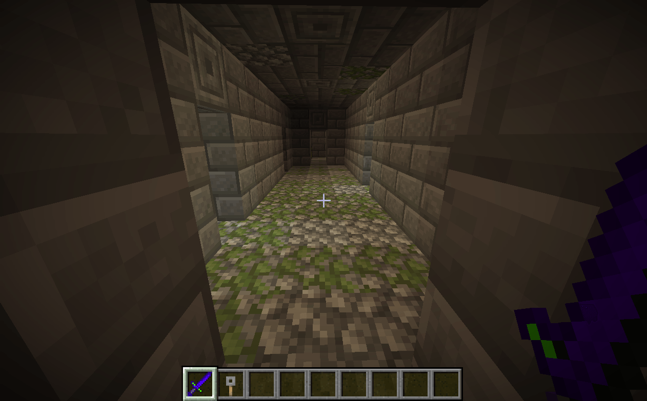 Thumbnail a view of the inside of the dungeon. looking at hallway2. at the end is room1.